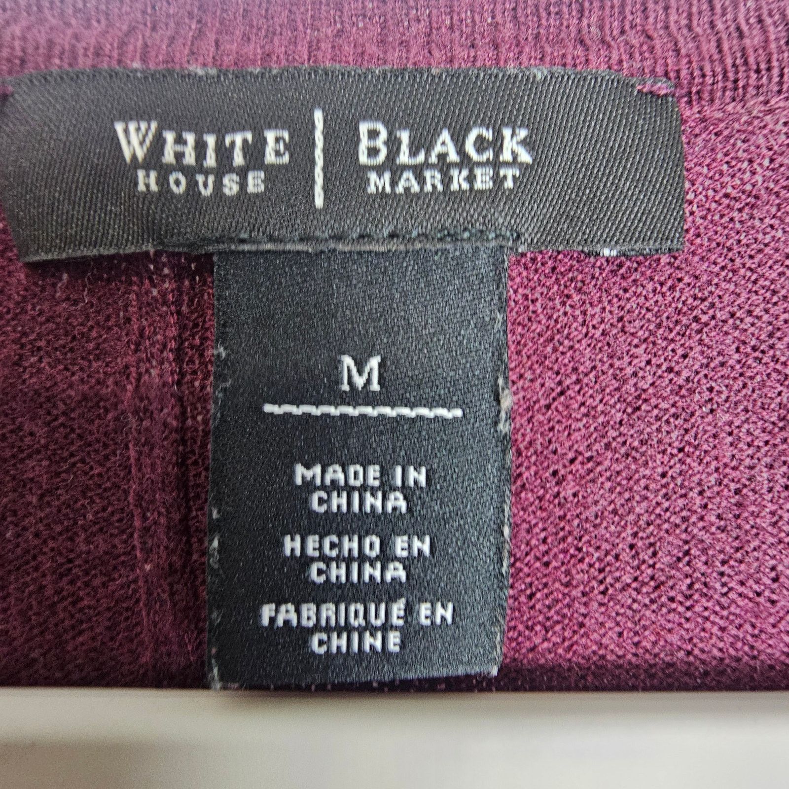 White House Black Market White House Black Market Womens Cashmere Burgundy Cardigan M Size L / US 10 / IT 46 - 6 Thumbnail