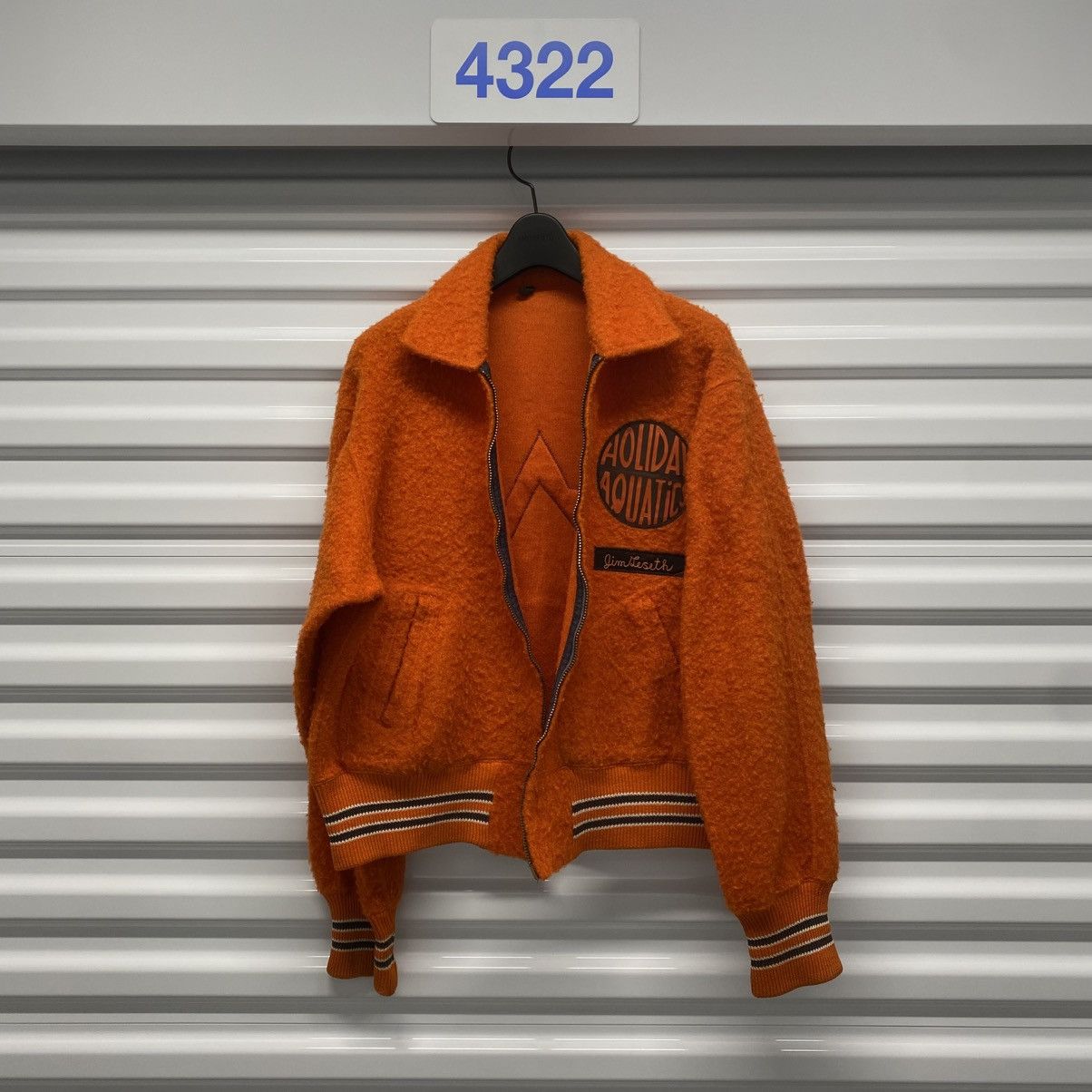 Vintage 60s YSL style Orange Polyester Varsity Jacket Size US M / EU 48-50 / 2 - 5 Thumbnail