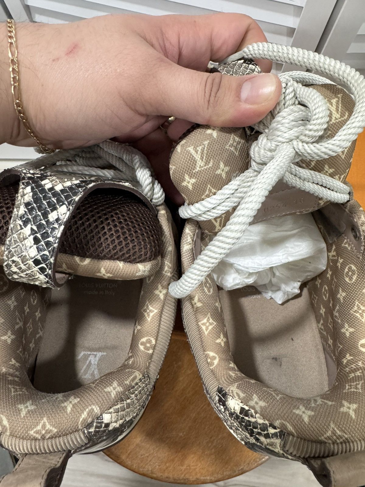 Louis Vuitton Louis Vuitton Skate Sneaker (Brown Snakeskin/White) Size US 11 / EU 44 - 9 Thumbnail
