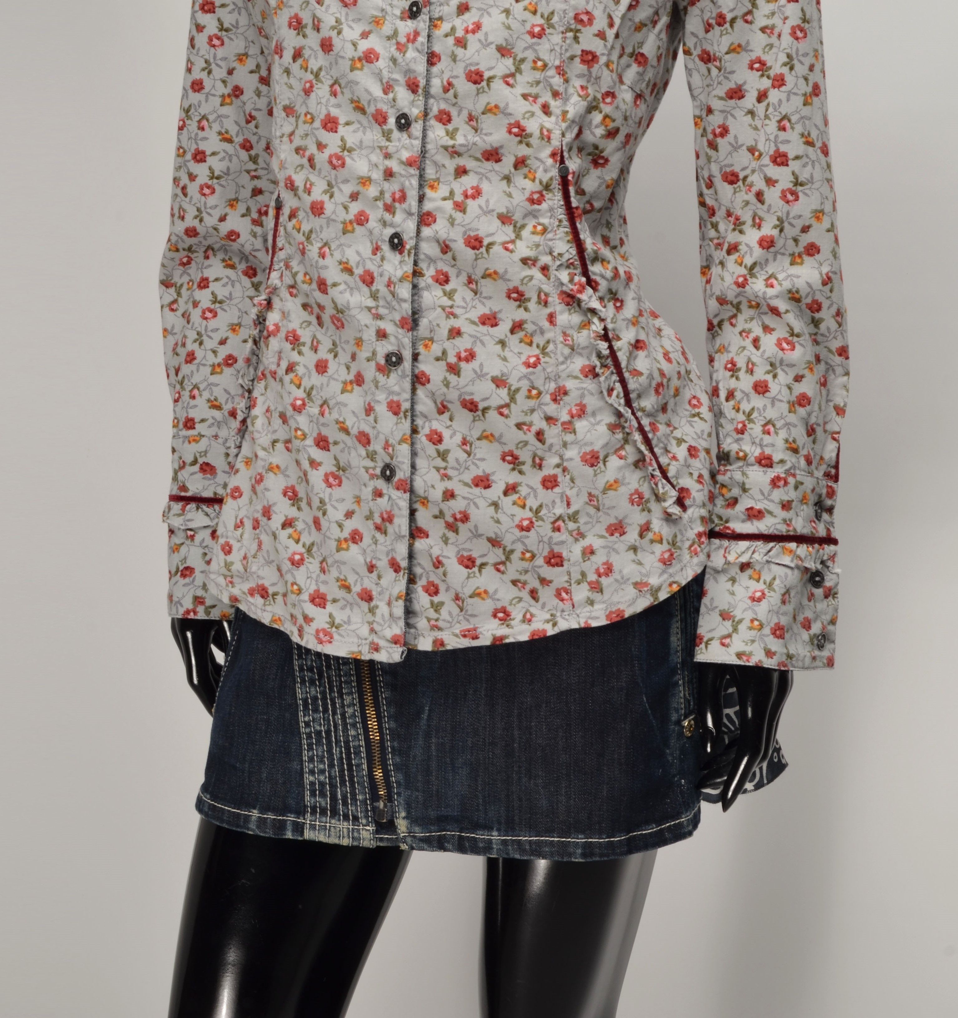 Designer × Vintage Nile Atelier Y2K Cottagecore Western Floral Shirt Size S / US 4 / IT 40 - 3 Thumbnail