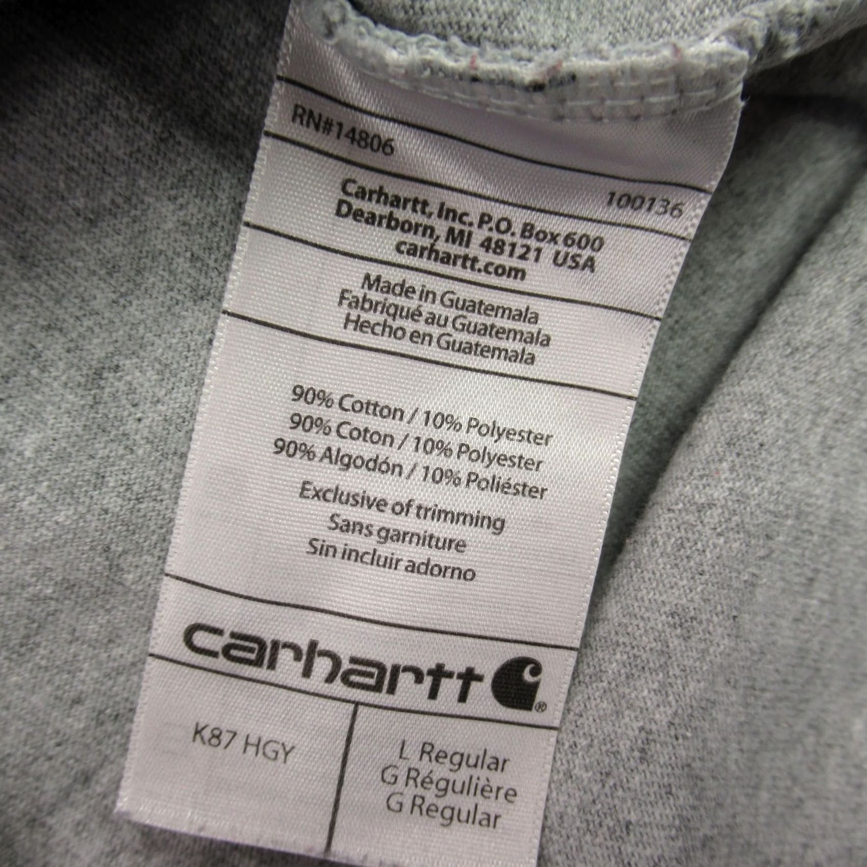 Carhartt Carhartt Shirt Mens Large Short Sleeve Crew Neck Gray Outdoors Original Fit Size US L / EU 52-54 / 3 - 4 Thumbnail