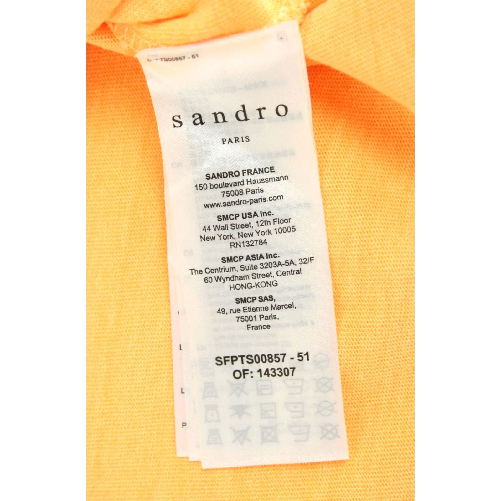 Sandro Sandro Shirt Womens MEDIUM Yellow Tee Top - Lithuanian Cotton Size M / US 6-8 / IT 42-44 - 6 Thumbnail