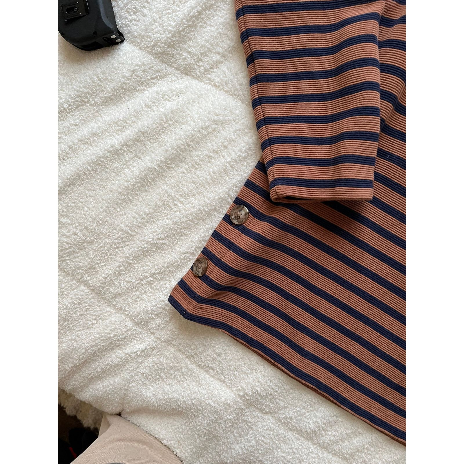 Haven Haven Well Within Marled Knit Striped Boat Neck Top Long Size L / US 10 / IT 46 - 2 Thumbnail