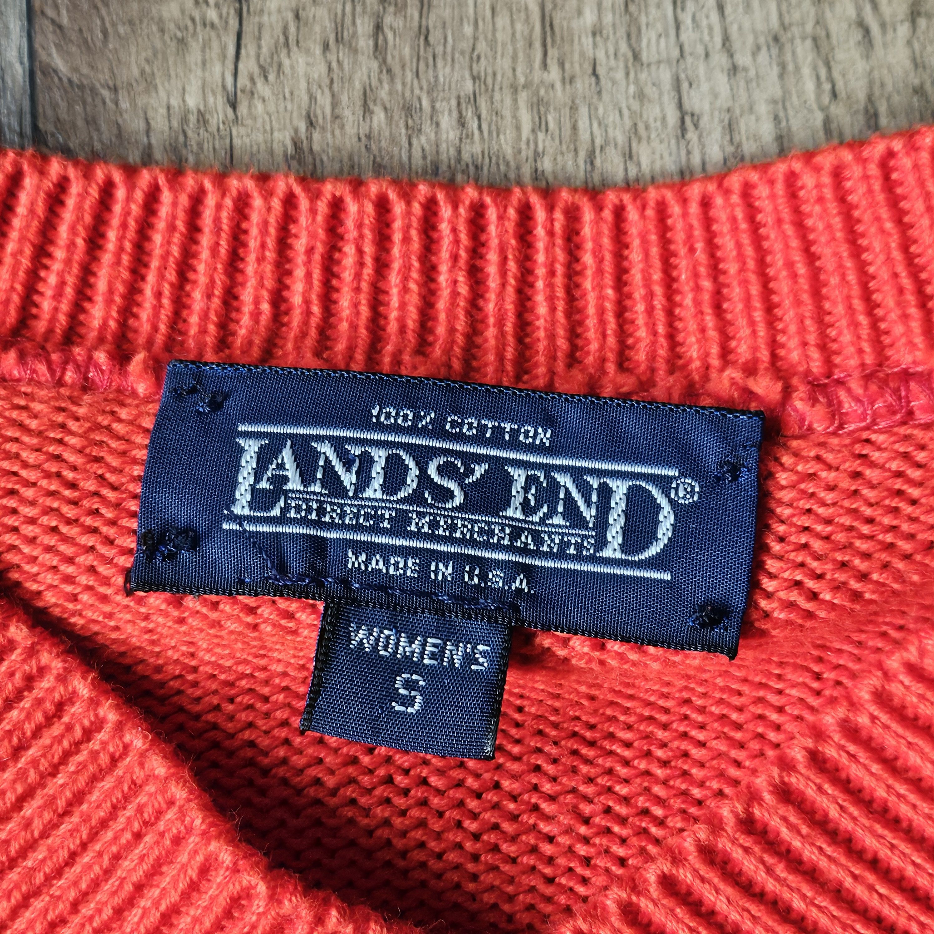 Lands' End × Vintage Vintage 80s 90s Land's End V Neck Sweater Made in USA Size S / US 4 / IT 40 - 6 Thumbnail