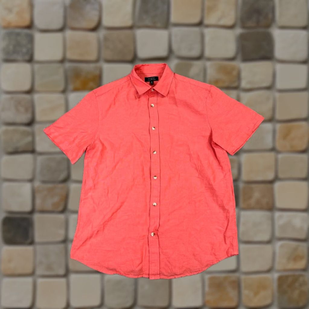 Banana Republic Banana Republic Shirt Mens Medium Pink Linen Blend Button Up Short Sleeve Casual Classic Slim Mens Regular Size M Pink Linen Blend Button-Up Shirt Size US M / EU 48-50 / 2 - 1 Thumbnail