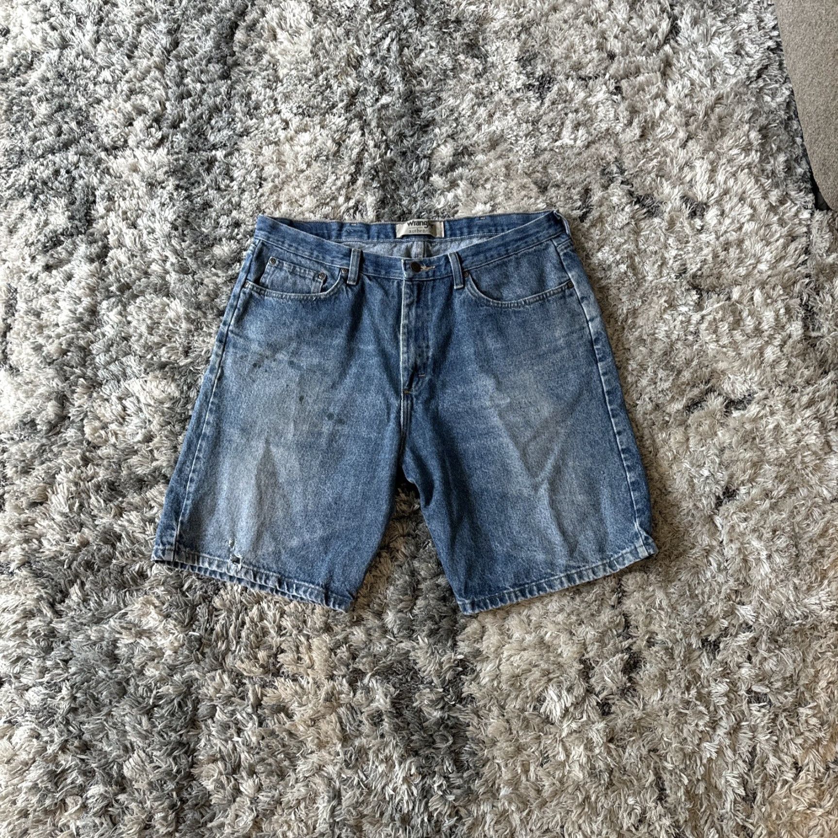 Wrangler VINTAGE Wrangler Denim Shorts Jorts 38 Men Light Wash Blue Cargo Denim Authentics Y2K Size US 38 / EU 54 - 3 Thumbnail