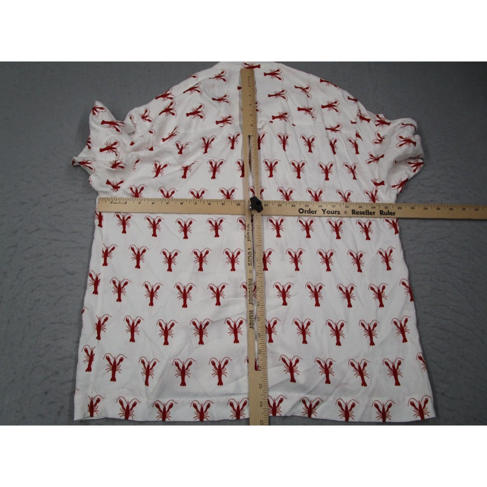 Vintage MUSTIQUE Men's XS White Short Sleeve Button-Up Shirt AOP Lobster Geometric Tropical Made in Portugal Size US XS / EU 42 / 0 - 7 Thumbnail