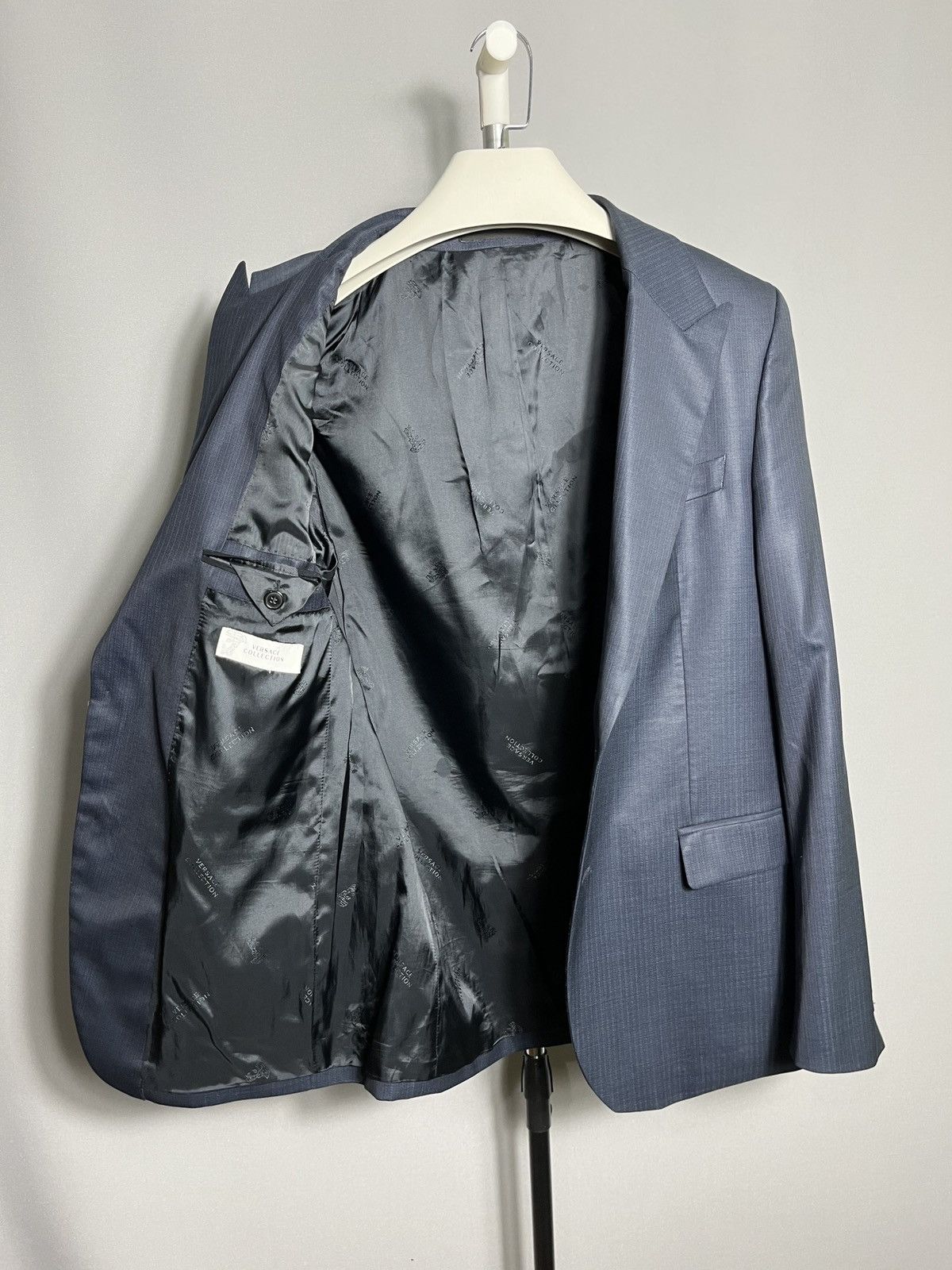 Versace Versace Collection Wool Blue Two Button Men's Blazer Jacket Size 50R - 7 Thumbnail