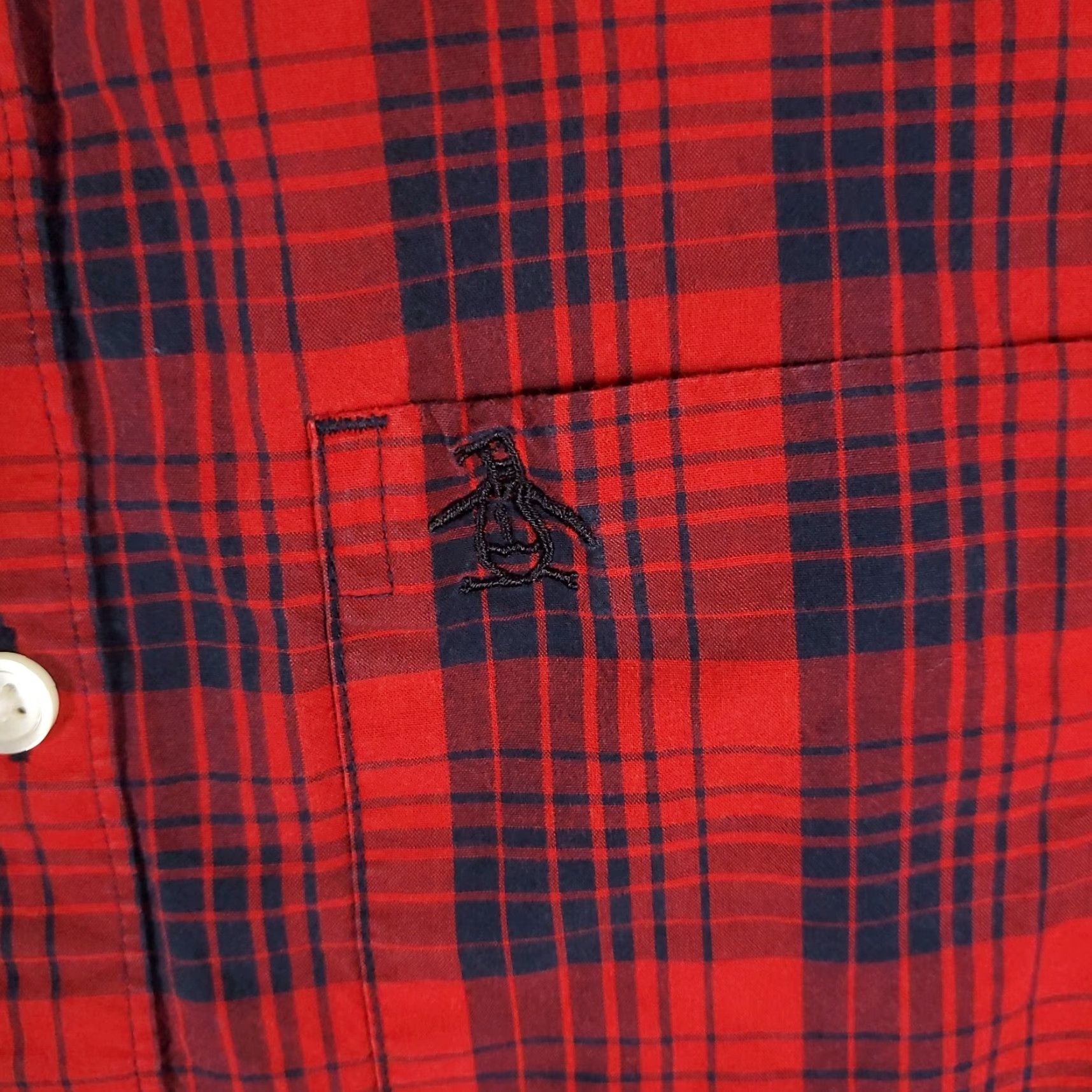 Original Penguin VINTAGE Original Penguin Shirt Mens Small Red Plaid Slim Fit Button-Up Size US S / EU 44-46 / 1 - 2 Thumbnail