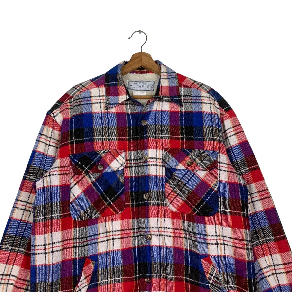 Flannel 90’s SEAHOP Fleece Lined Checked Flannel Jacket #2342-C105 Size US M / EU 48-50 / 2 - 2 Thumbnail