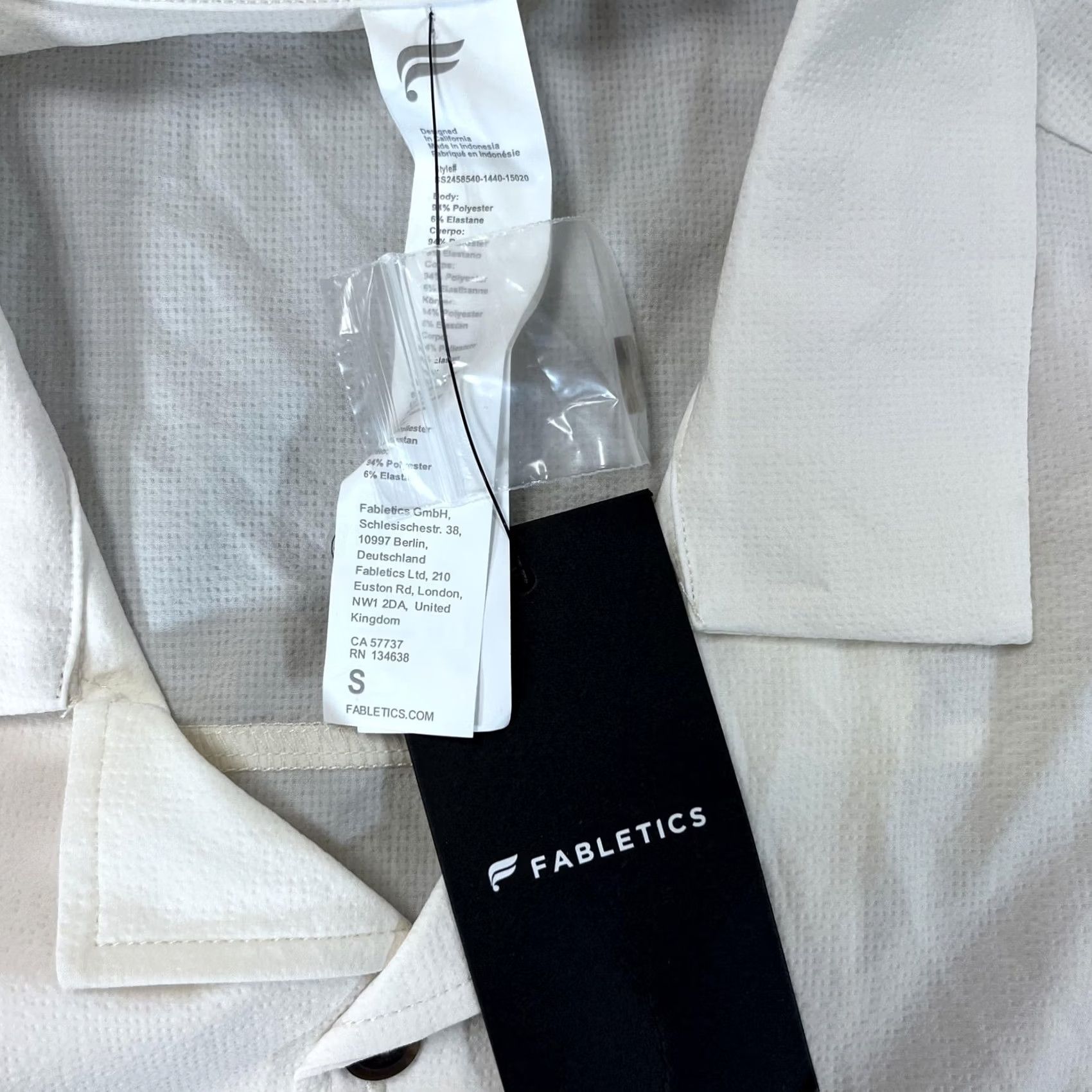 Fabletics Fabletics Shirt Mens Small White Short Sleeve Button Up Camp Casual Lightweight Shirt Size US S / EU 44-46 / 1 - 2 Thumbnail