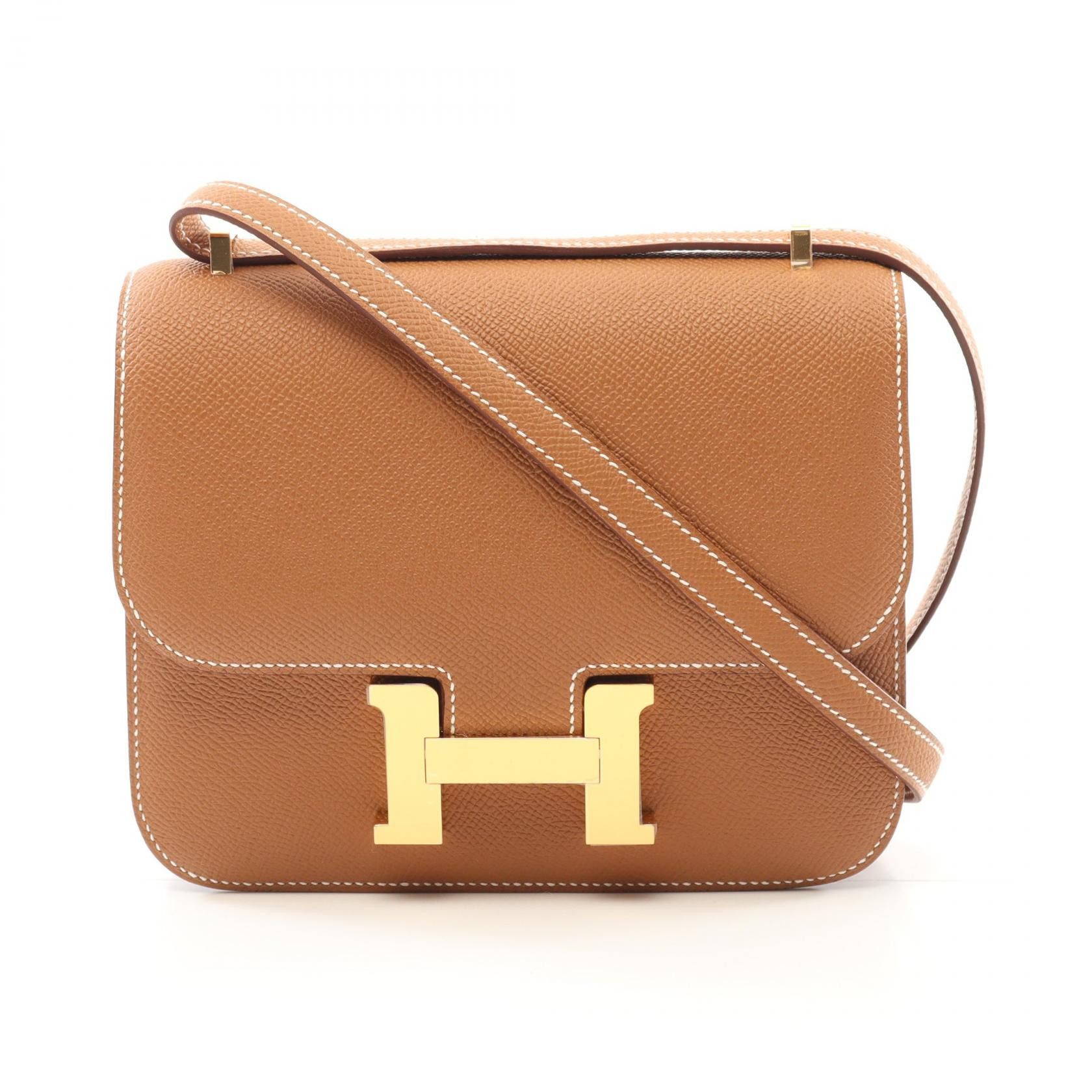 Hermes Hermes Epsom Constance 3 Mini Shoulder Bag Wsa992Tg Stamp W (2024) Leather Shoulder Bag W2024 in Brown, Women's