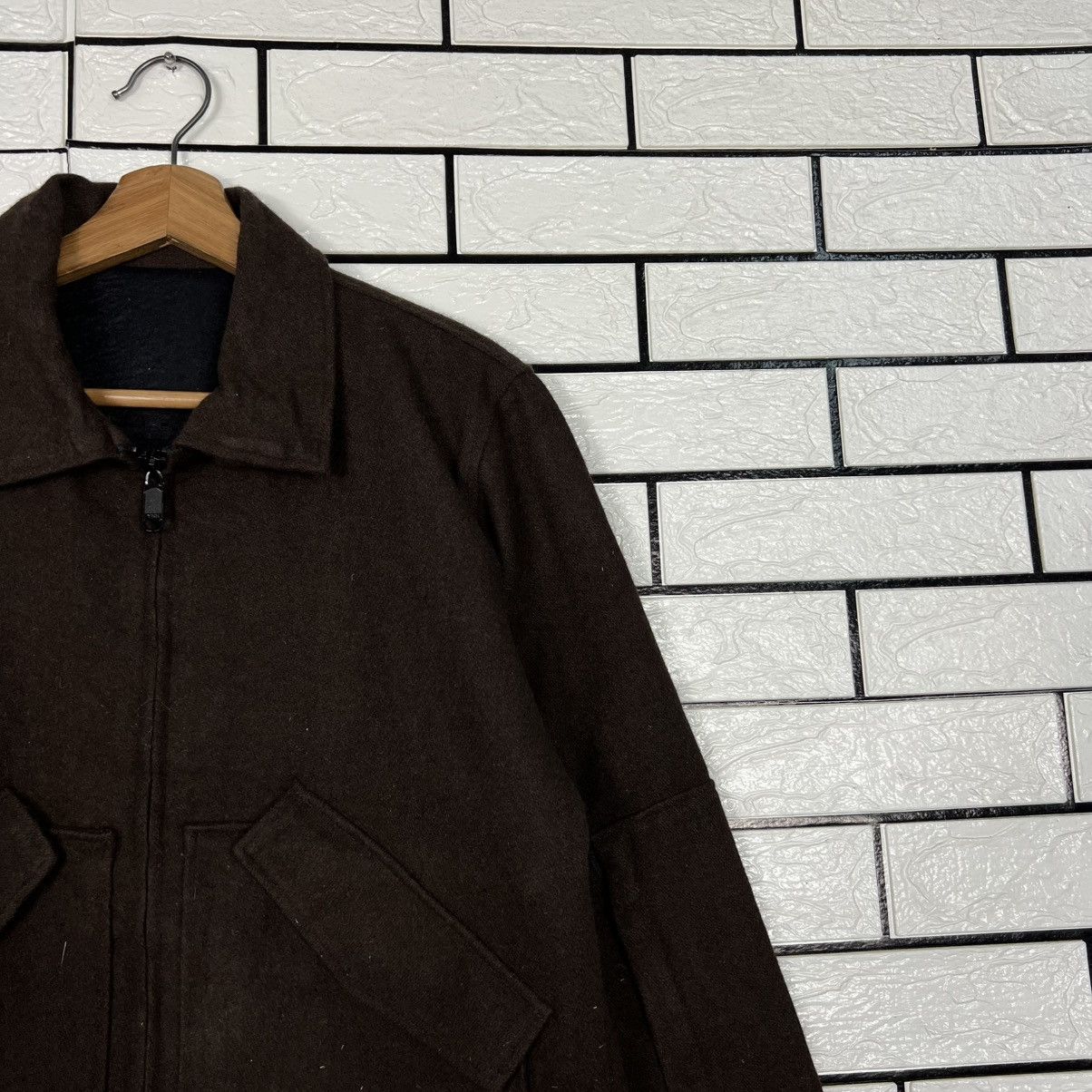 Japanese Brand PIED PIPER Slant Pocket Wool Blend Collared Jacket 4121-C187 Size US M / EU 48-50 / 2 - 4 Thumbnail