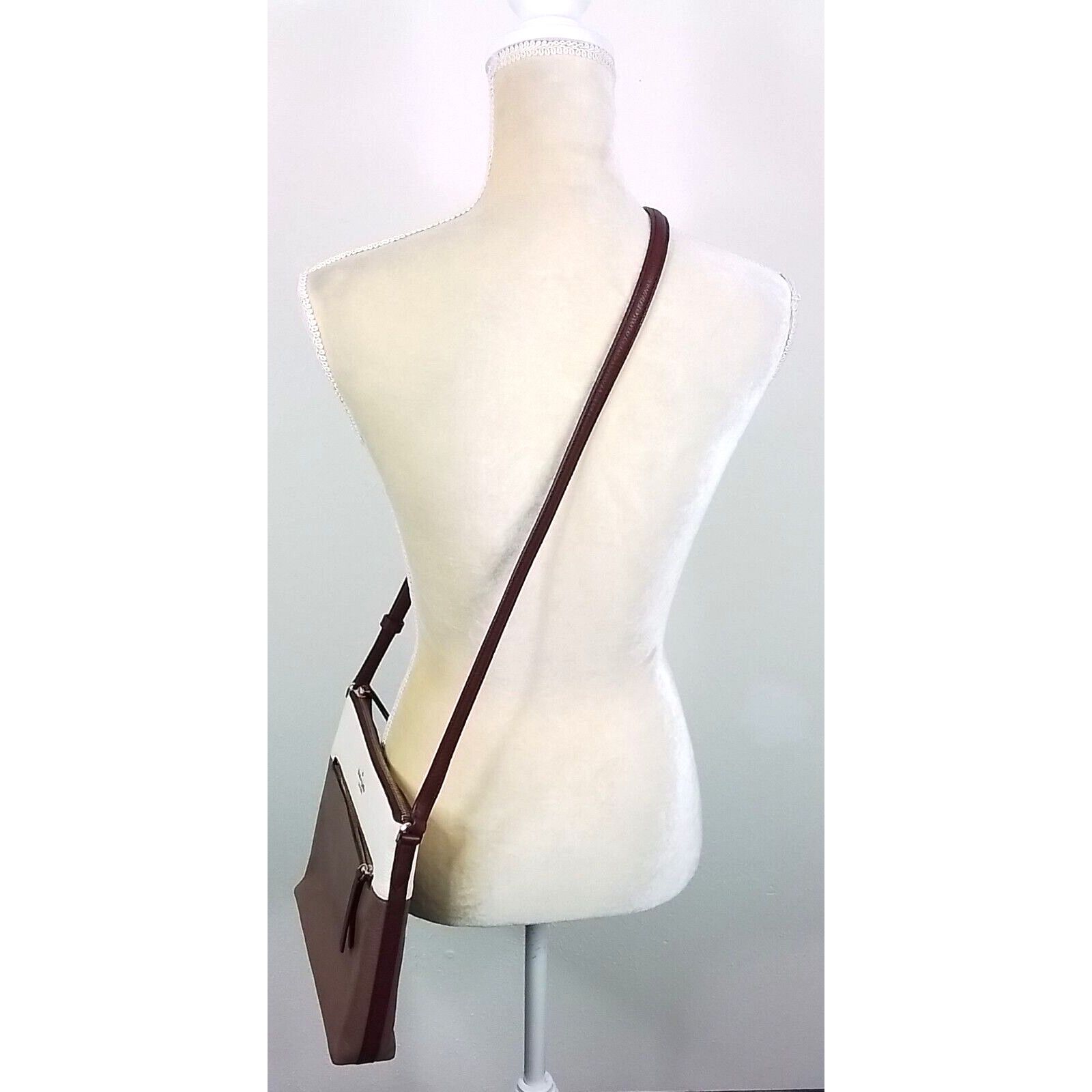 Kate Spade Kate Spade New York Leather Purse Brown Cream Size ONE SIZE - 4 Thumbnail