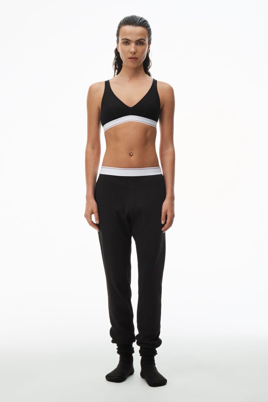 Alexander Wang Alexander Wang Black Waffle Thermal Unisex Jogger Size Small Size 26" / US 2 / IT 38 - 2 Thumbnail