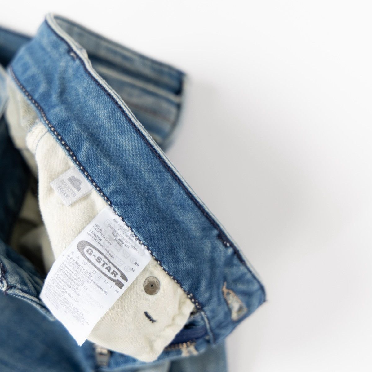 G-Star G-Star Raw Midge Straight Light Blue Jeans Stretch Denim Size 27" / US 4 / IT 40 - 7 Thumbnail