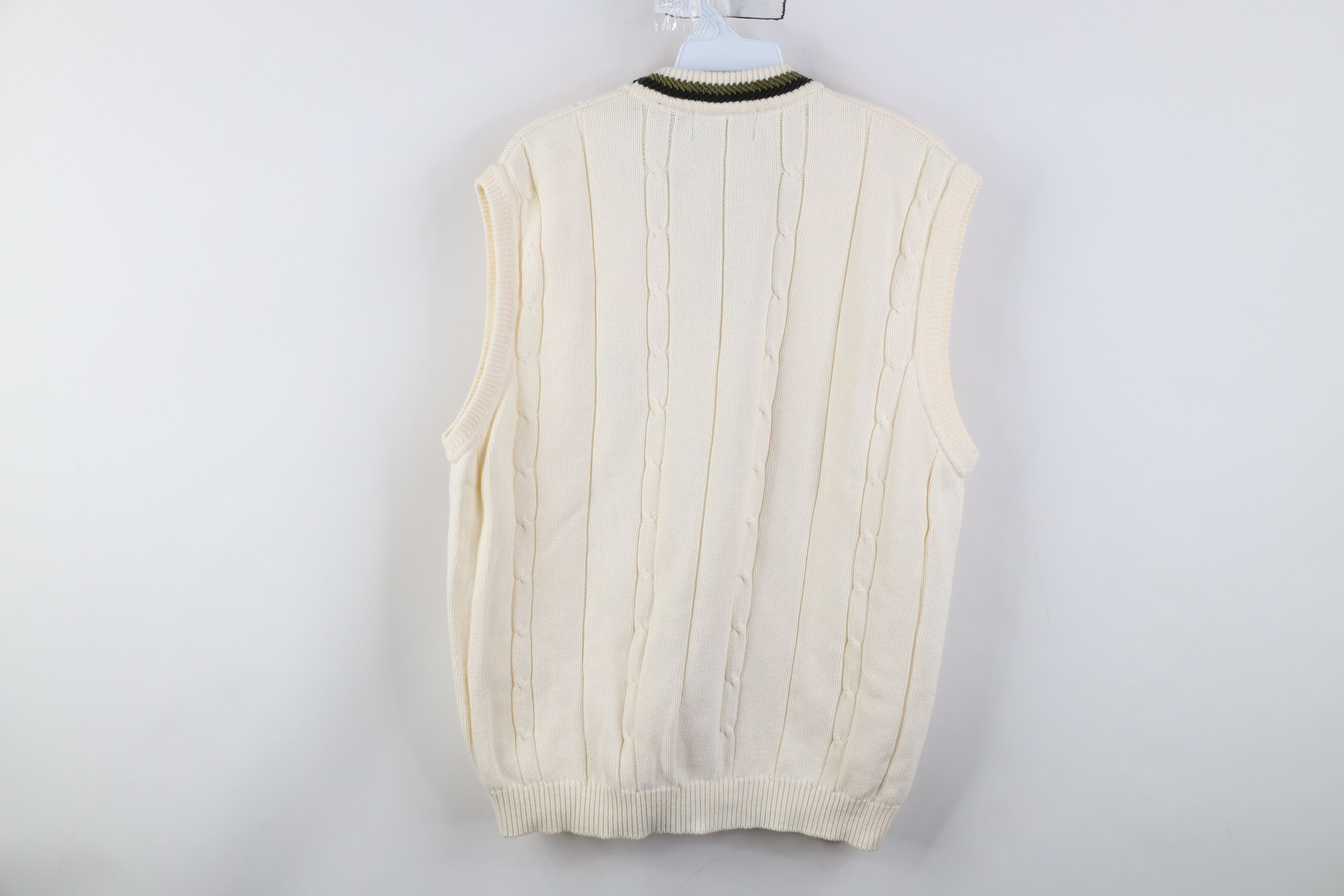 Vintage Vintage 90s Streetwear Cable Knit Golf Cardigan Sweater Vest Size US L / EU 52-54 / 3 - 9 Thumbnail