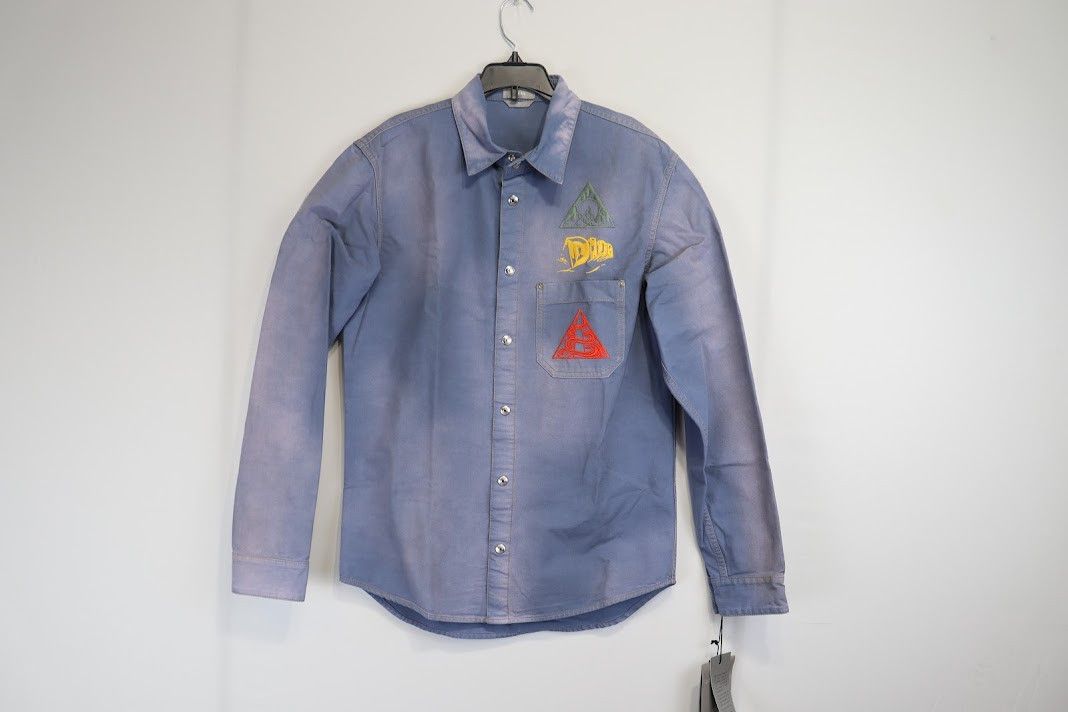 image of Dior O1Rshd1 Button Up Shirt In Blue, Men's (Size Small)