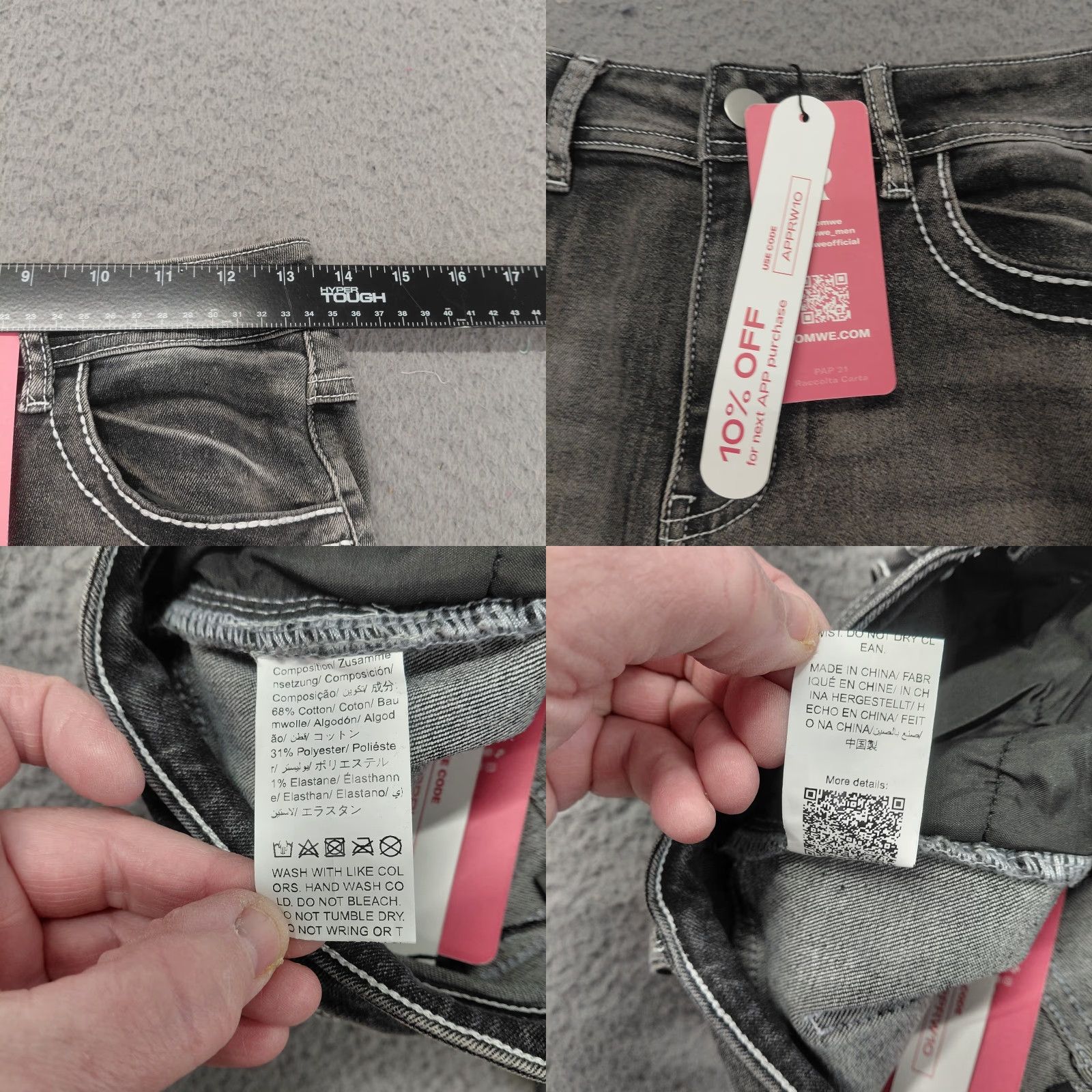 Vintage ROMWE Jeans Women's Size 6/Medium Black Denim Grundy Retro High Rise Flared Leg Shirts? Size 32" / US 10 / IT 46 - 9 Thumbnail
