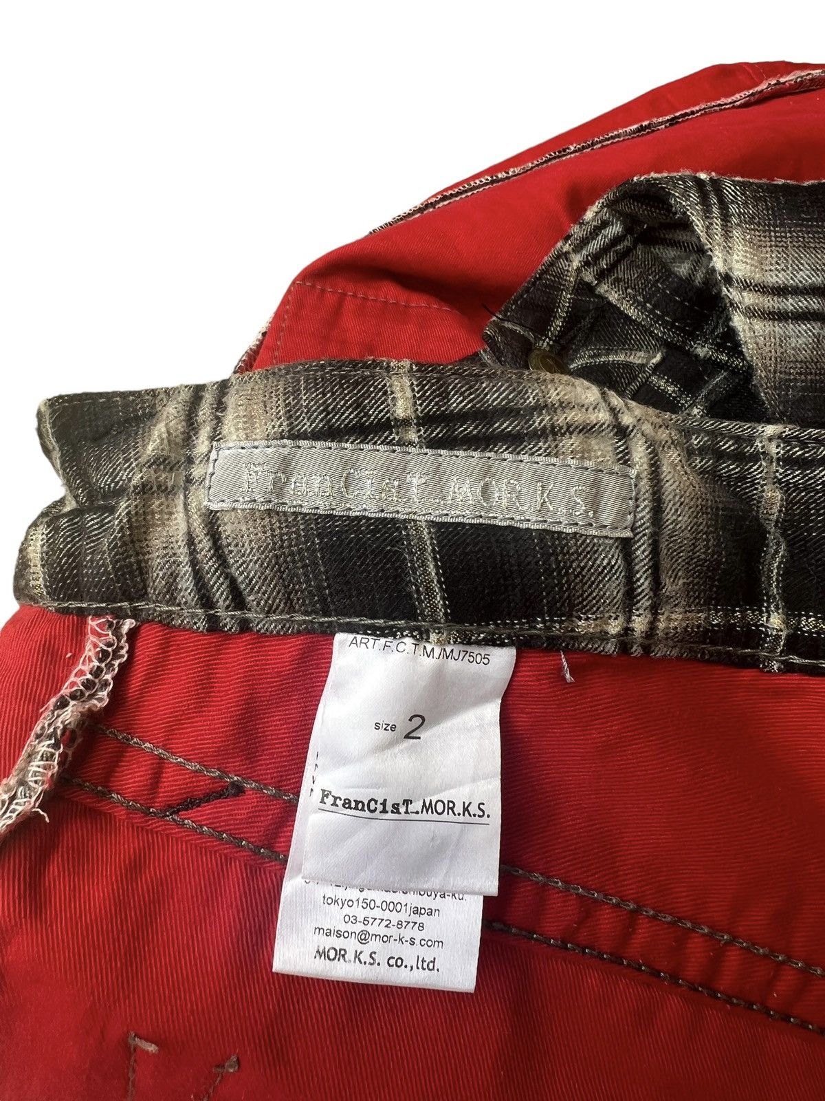 FranCisT MOR.K.S Francist Mor.K.S Japan Tartan Plaid Cow Leather Patch Size US 30 / EU 46 - 23 Thumbnail