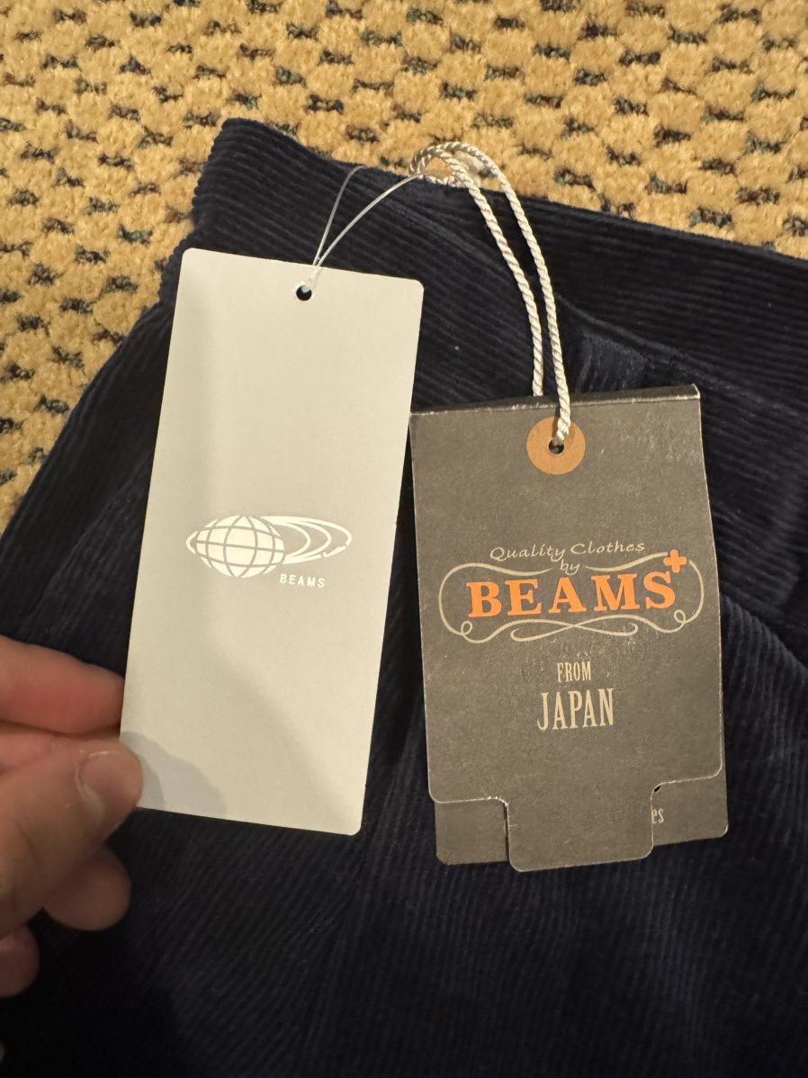 Beams Plus NWT Beams + (plus) Pleated Cuffed Hem Blue Corduroys Mens M Size US 32 / EU 48 - 5 Thumbnail