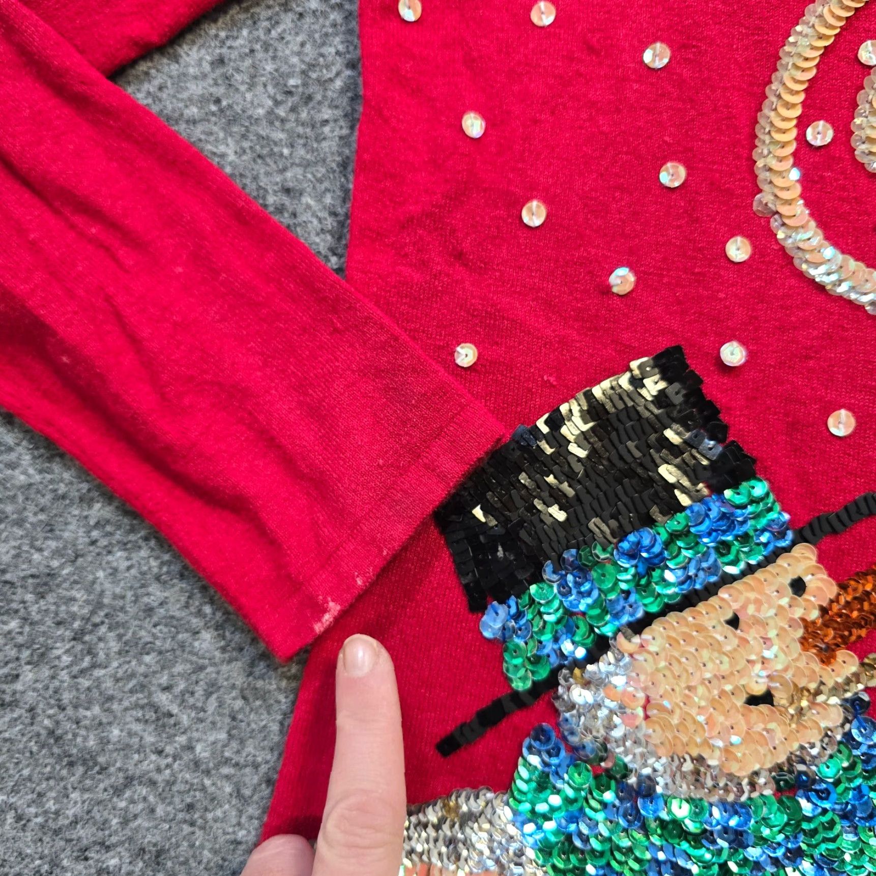 Vintage Tiara International Sweater Womens Small Red Sequin Snowman Ugly Christmas Party Size S / US 4 / IT 40 - 5 Thumbnail