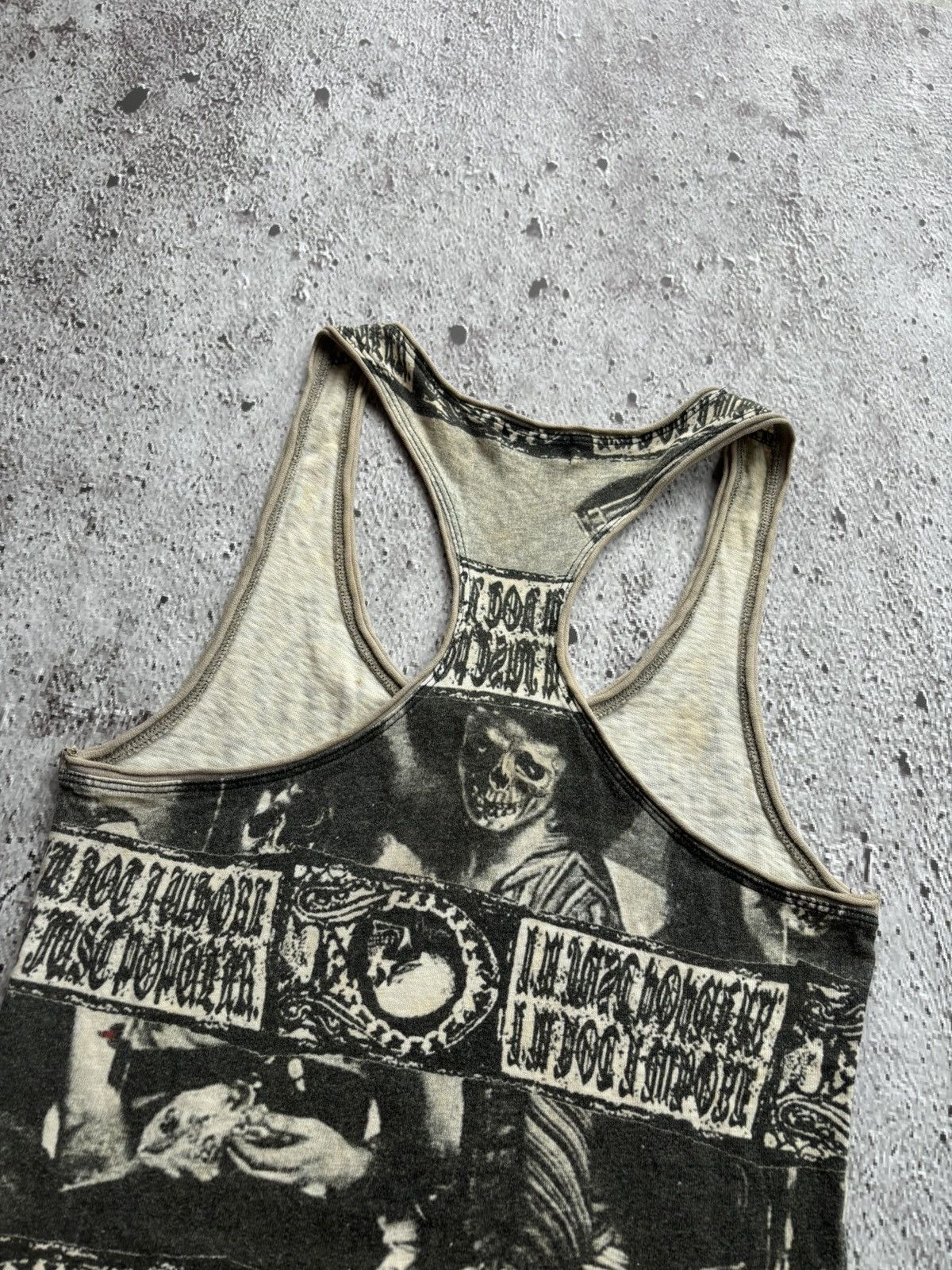 Hysteric Glamour Y2k Glad News Skull Punk Style Tank tops Size M / US 6-8 / IT 42-44 - 3 Thumbnail