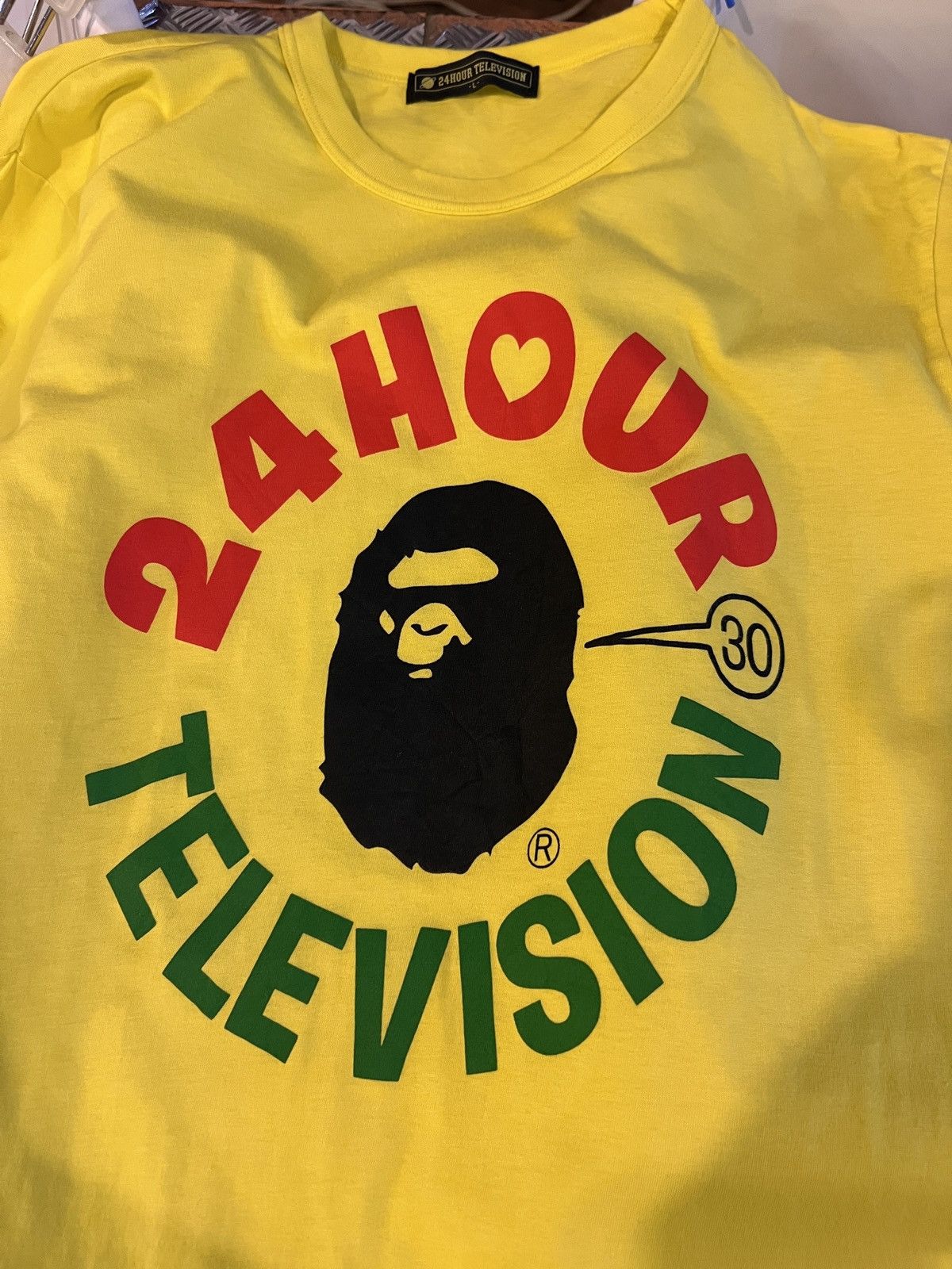 Bape × Vintage Vintage Bape x 24 Hour Television x Uniqlo Size US L / EU 52-54 / 3 - 3 Thumbnail