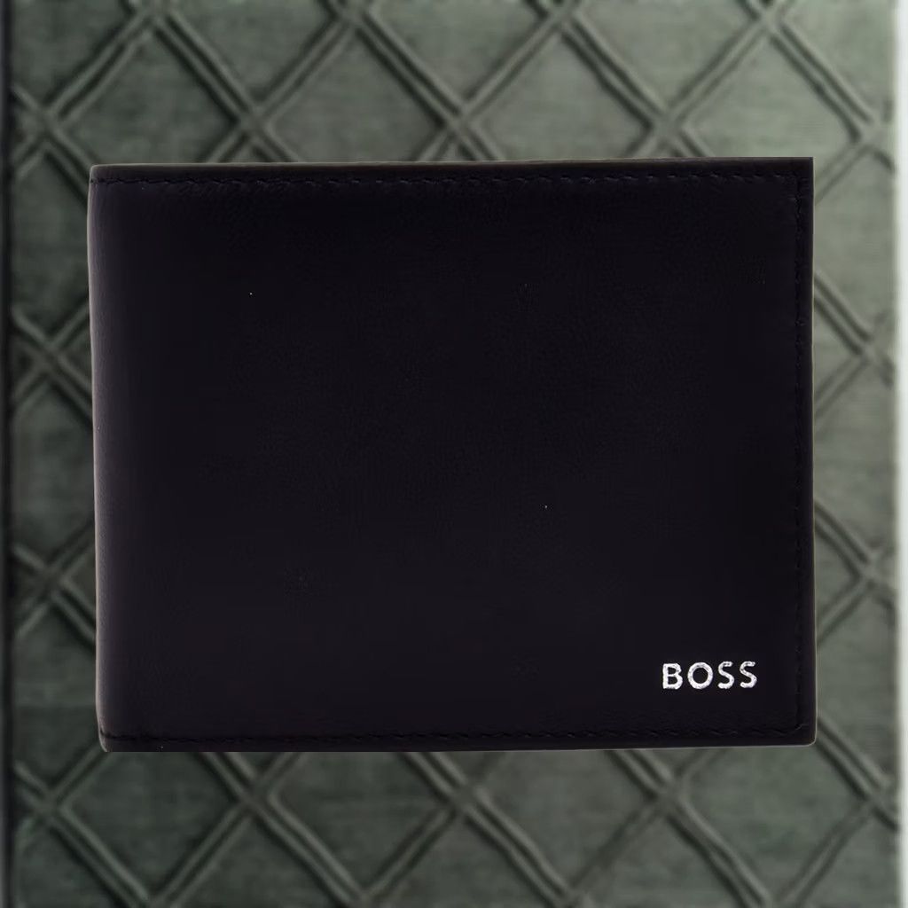 Hugo Boss VINTAGE Hugo Boss Randy_N_Trifold Men's Tri-Fold Wallet 8 Credit Card Slots Black Size ONE SIZE - 1 Thumbnail