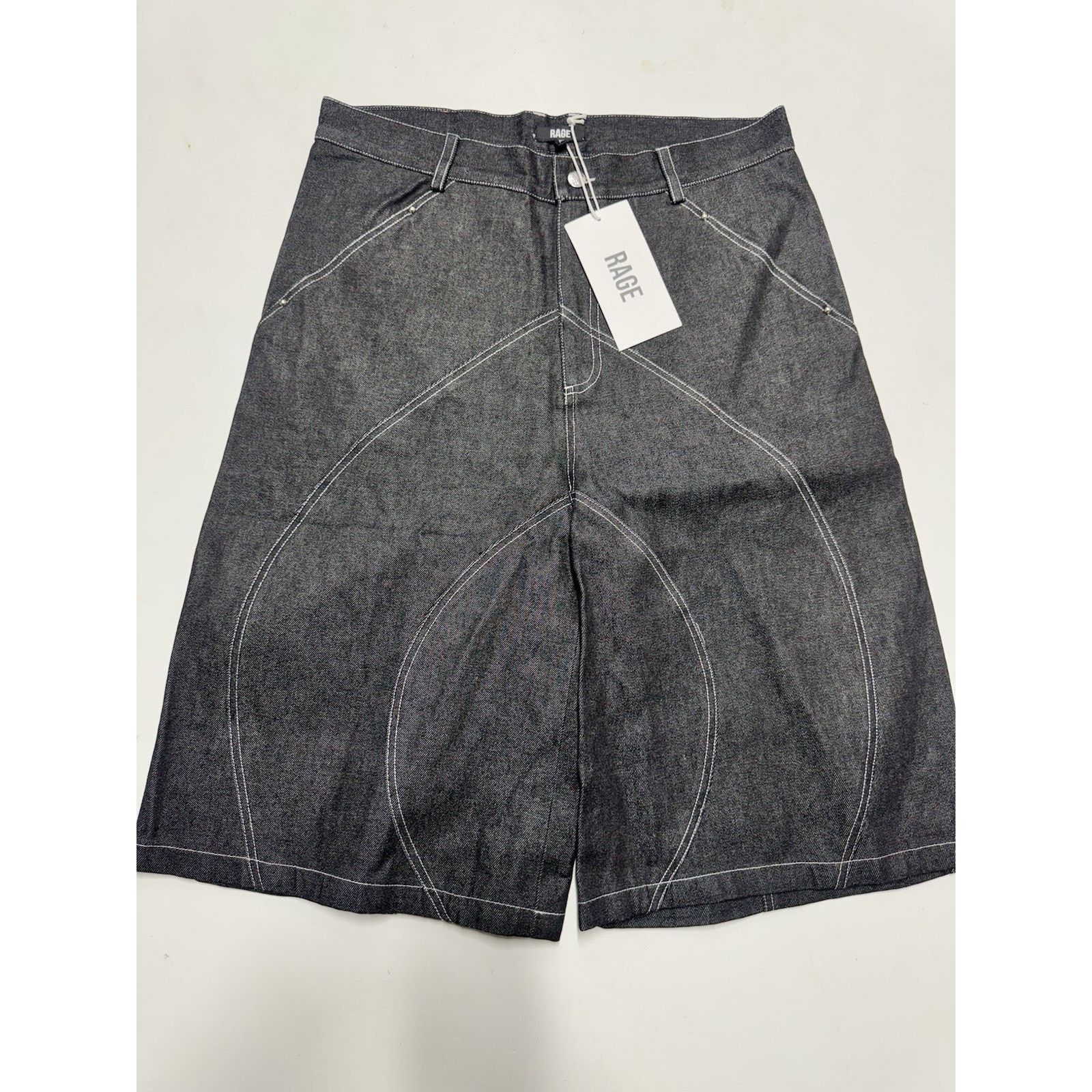 Other Rage 13 oz Black Japaneses Selvedge Denim Shorts Size US 32 / EU 48 - 2 Thumbnail
