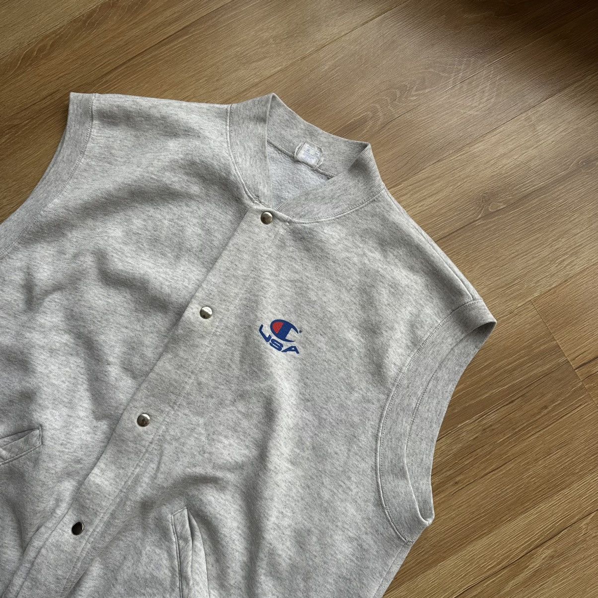 Champion Vintage Champions 90s Reverse Weave Button Vest Sweatshirt Size US XL / EU 56 / 4 - 3 Thumbnail