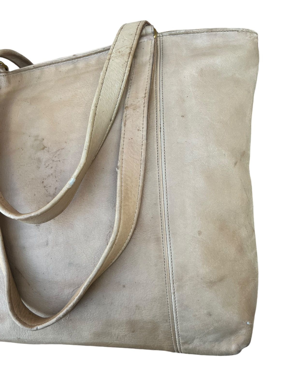 Coach × Leather Vintage 90s COACH Distress Stains Patina Leather Tote Bag Size ONE SIZE - 10 Thumbnail