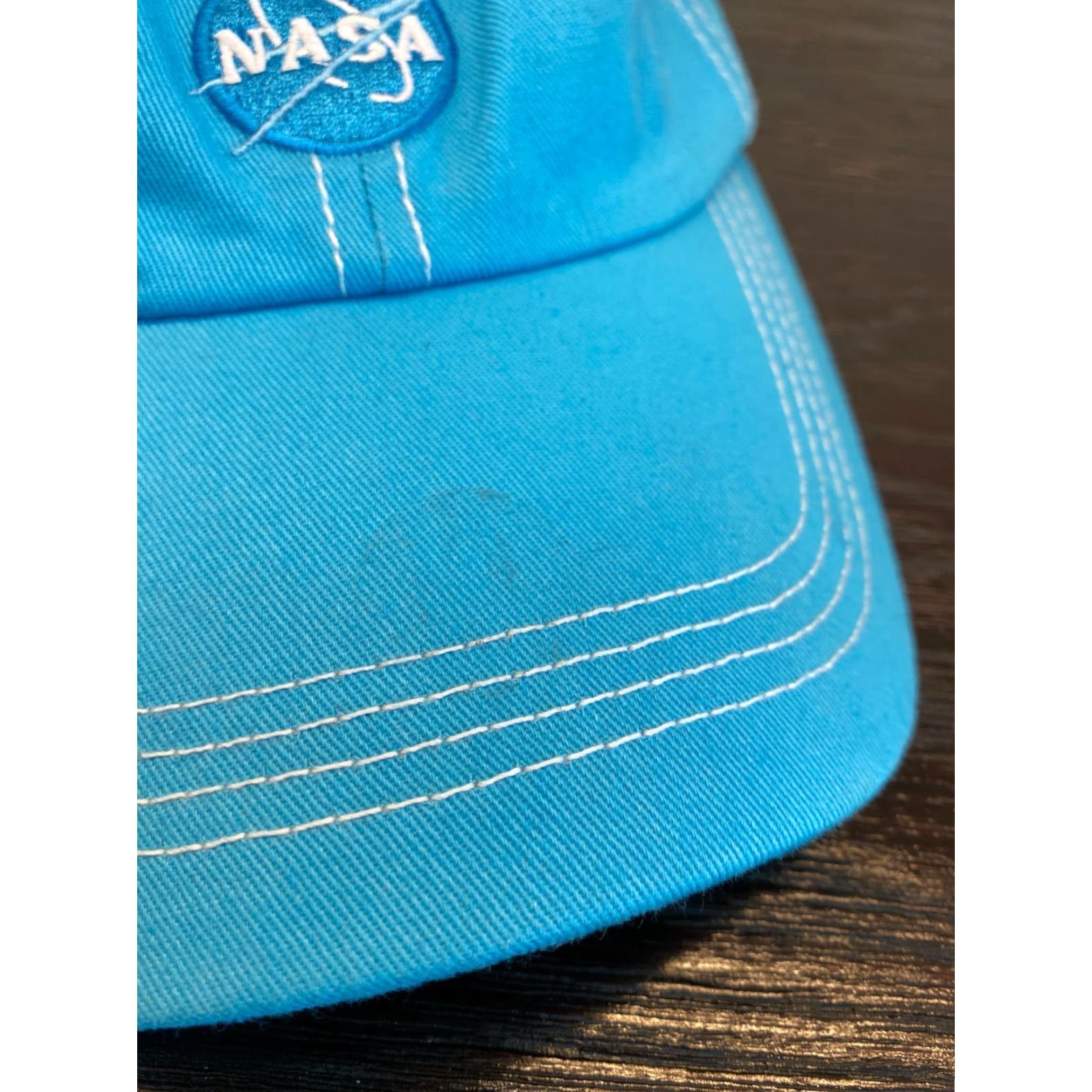 NASA VINTAGE NASA Hat Baseball Cap Men Adults One Size Blue Lightweight Cotton Embroidered Logo Space 2010s Size ONE SIZE - 5 Thumbnail