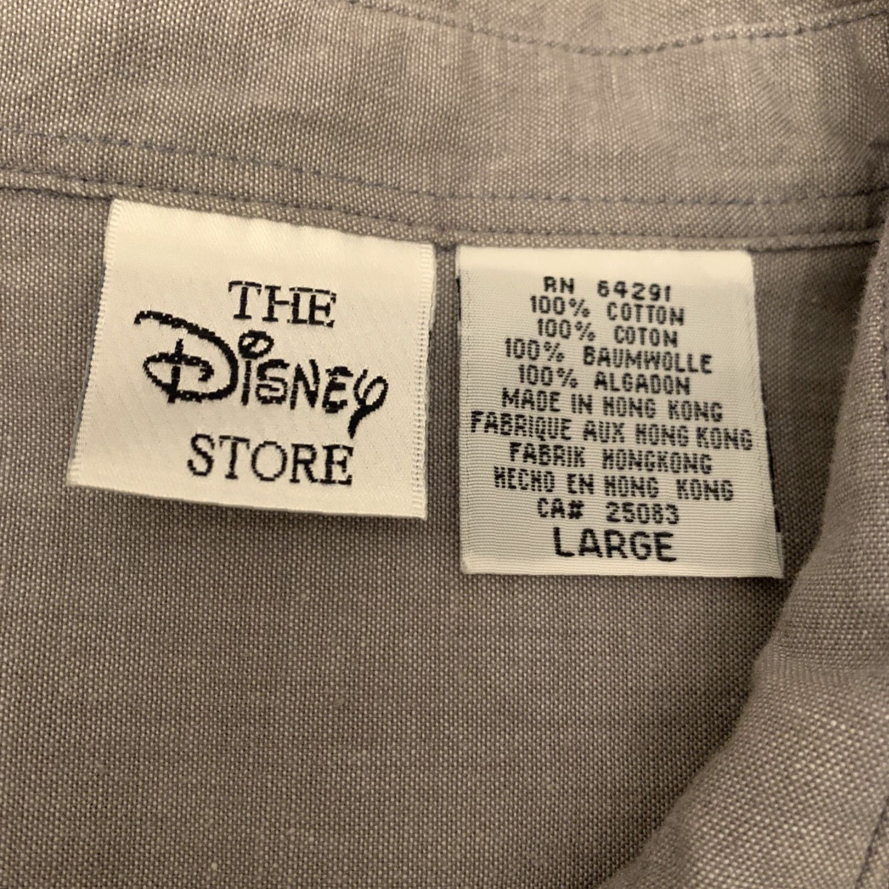 Disney VINTAGE Disney Button-Up Shirt Large Gray Embroidered Mickey Mouse Long Sleeve Casual Mens Size US L / EU 52-54 / 3 - 5 Thumbnail