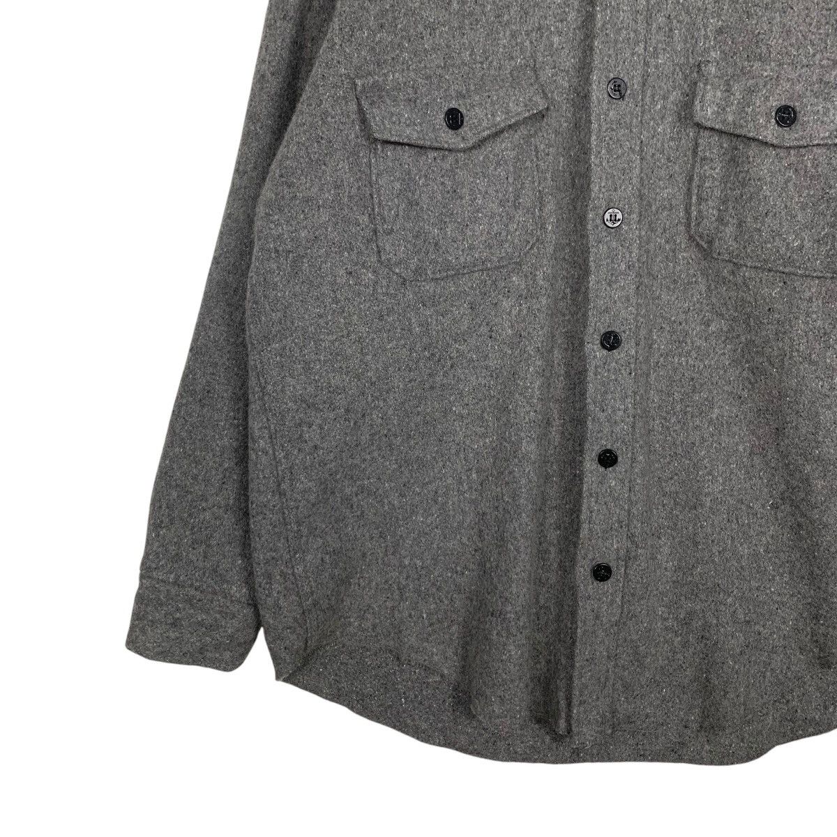 Flannel MELTON Made in Usa Outerwear Wool Gray Flannel #1813-C20 Size US L / EU 52-54 / 3 - 3 Thumbnail