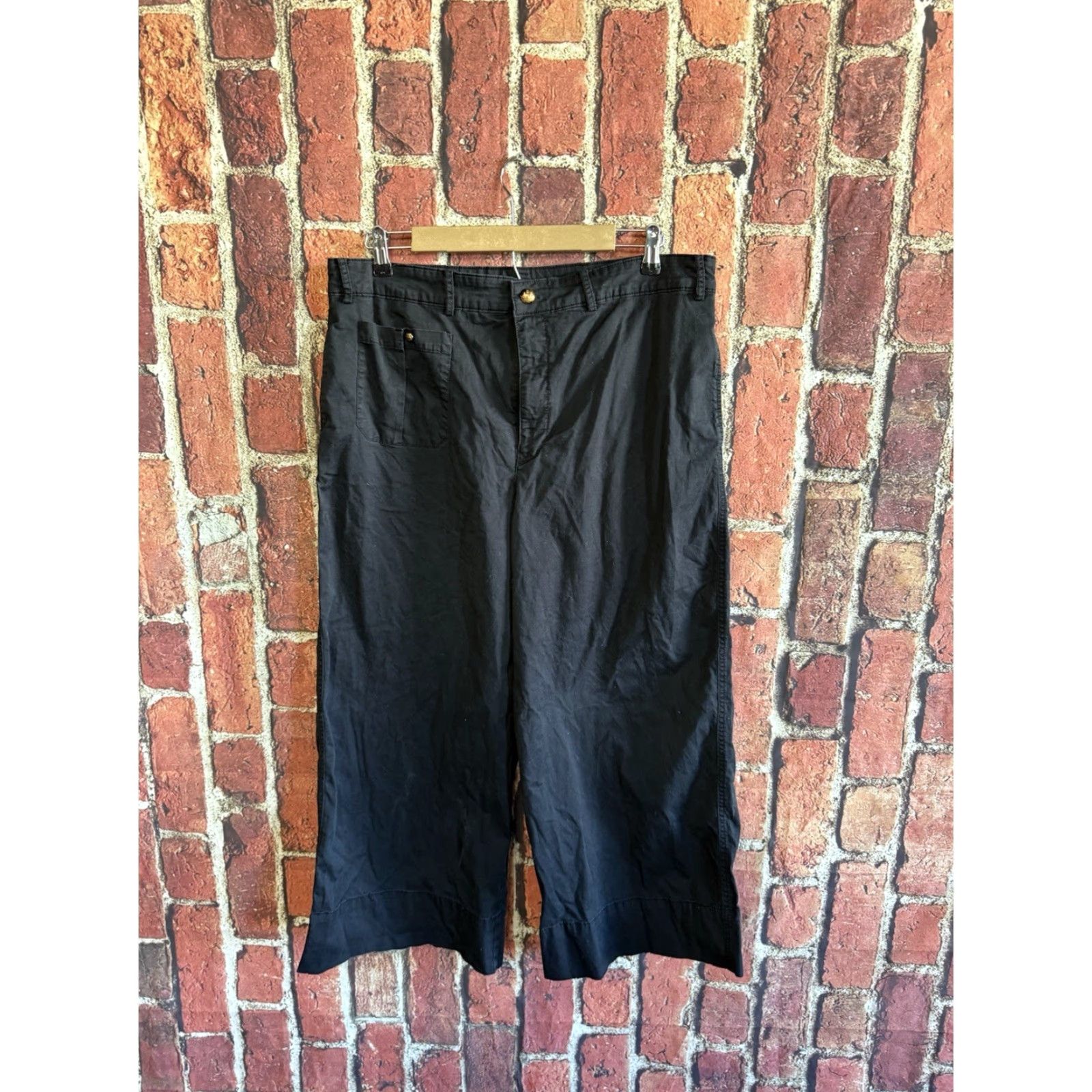 Ralph Lauren Lauren Ralph Lauren Womens Black Wide Leg Pants Size 16 Size 38" / US 16 / IT 52 - 2 Thumbnail