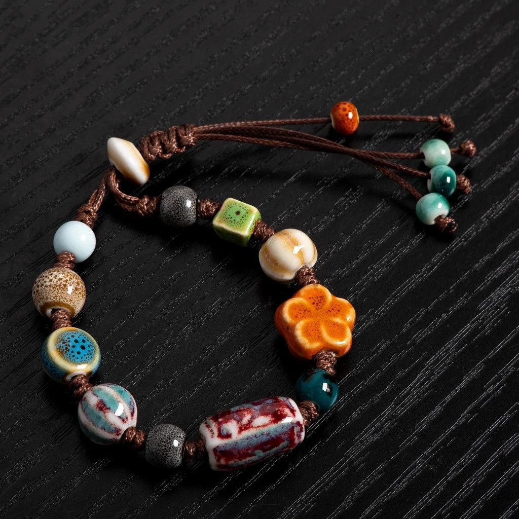 Handmade Vintage Ceramic Bracelet Handmade Jewelry Gift For Her Size ONE SIZE - 2 Thumbnail