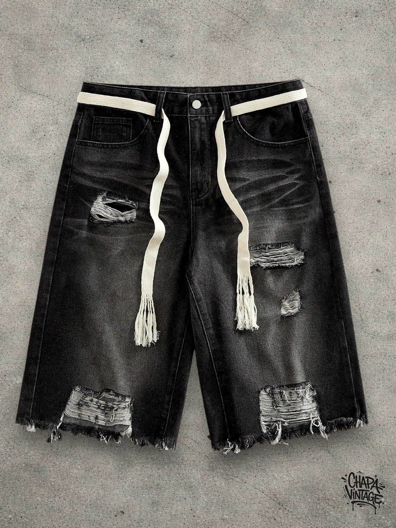Vintage Distressed dark gray shorts Size US 32 / EU 48 - 1 Thumbnail