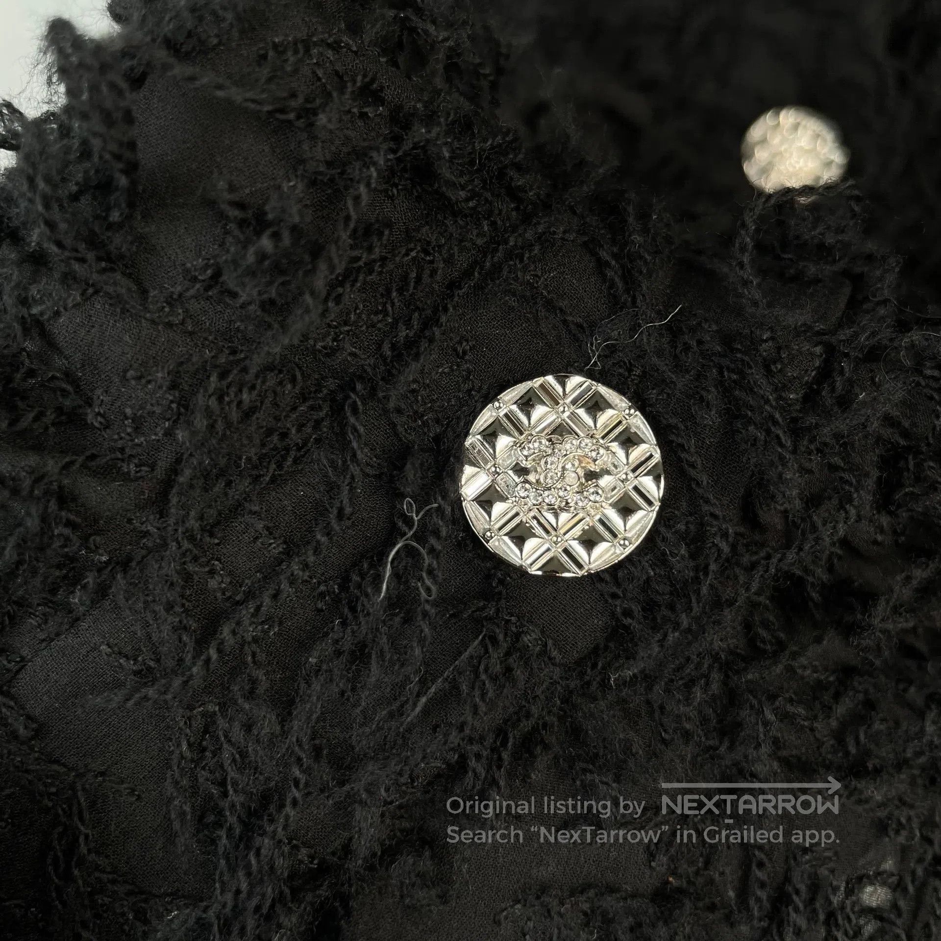 Chanel Chanel Black Lace Diamond Button Thin Coat| Size XXS / US 00 / IT 34 - 4 Thumbnail