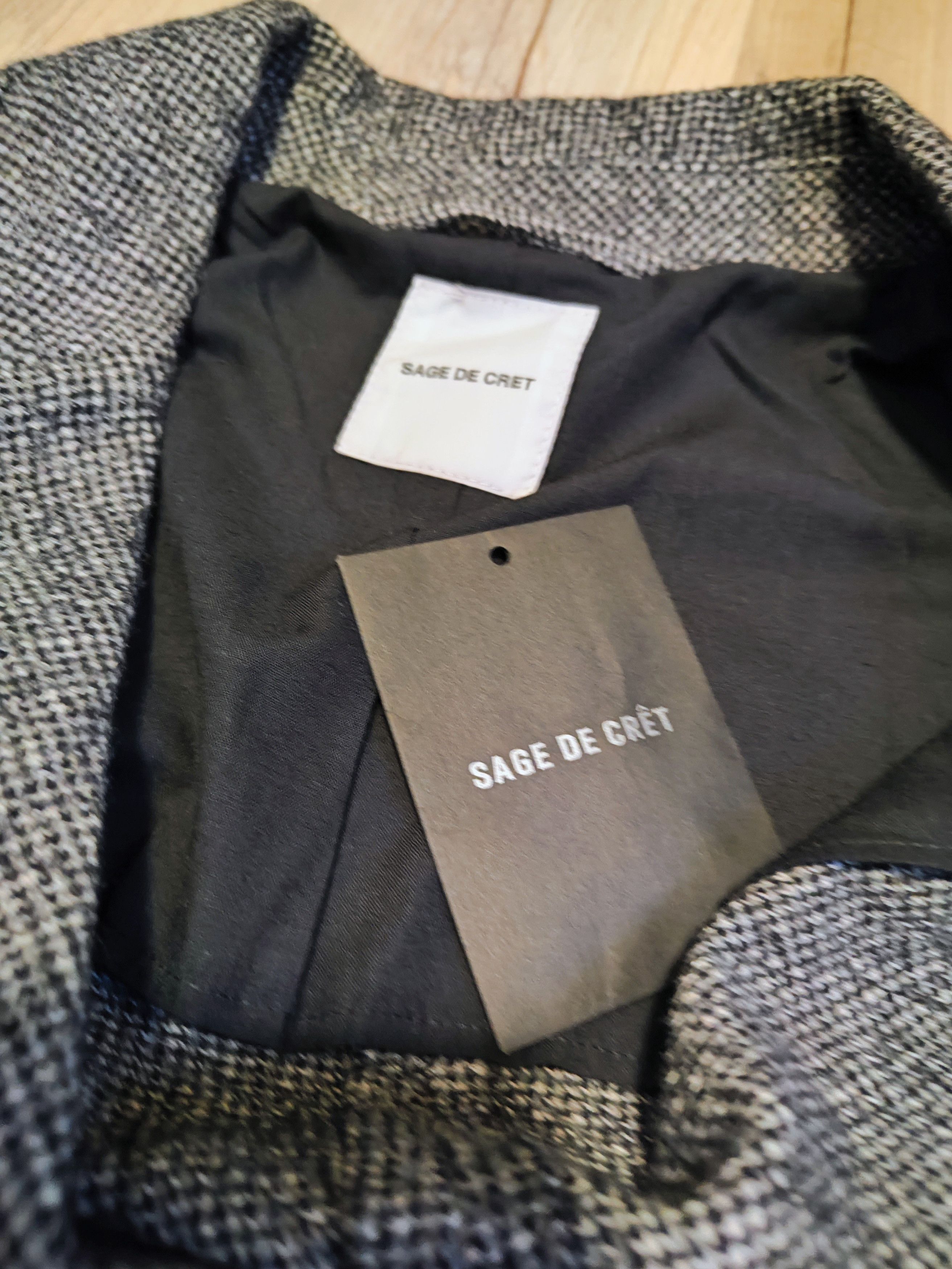 Sage De Cret Houndstooth wool jacket.Like Uma Wang or Martin Margiela. Size US L / EU 52-54 / 3 - 9 Thumbnail