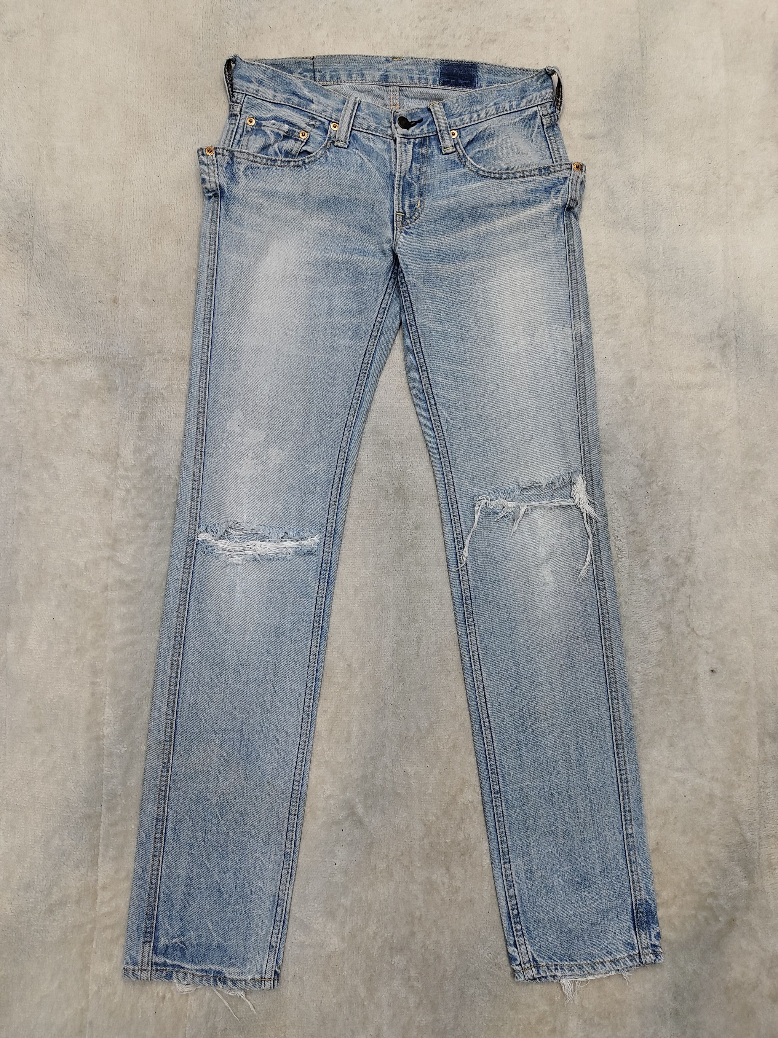 Japanese Brand SICK🇯🇵 Vtg Antgauge 🇯🇵Double Pocket Ripped Jeans Size 29" - 6 Thumbnail
