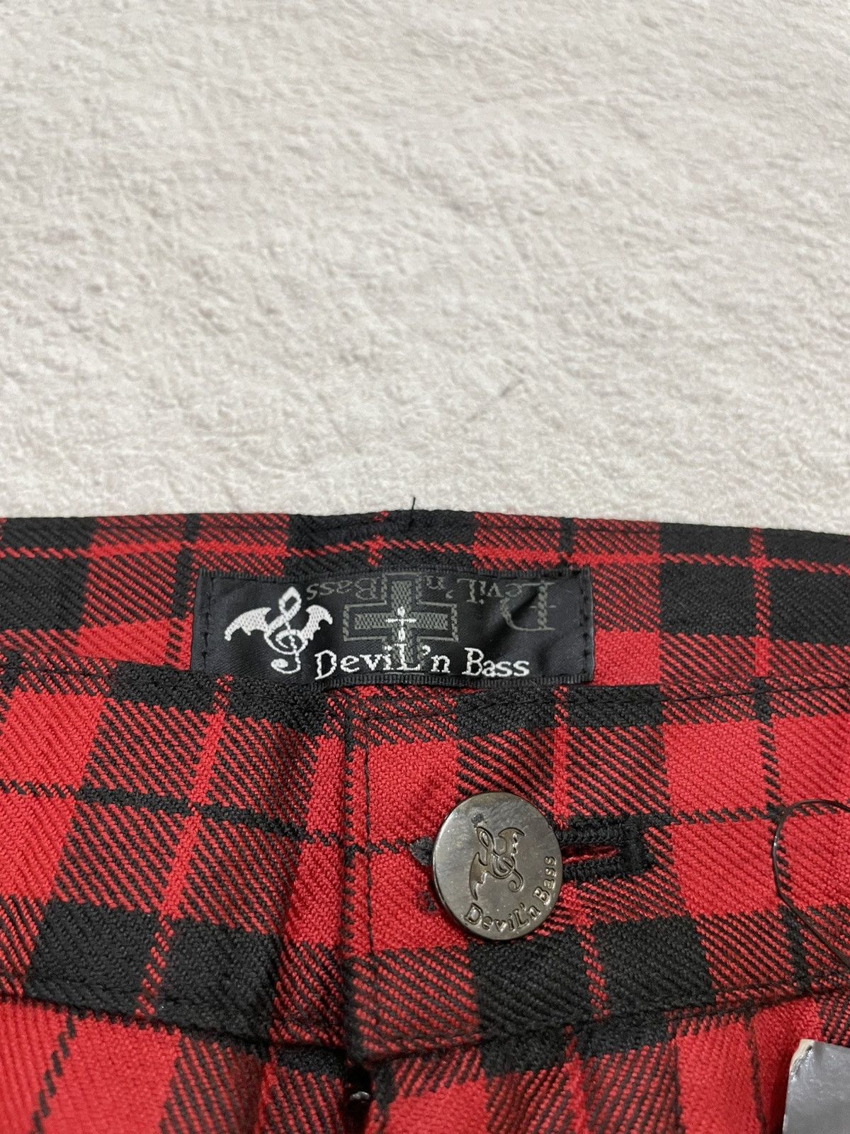 Le Grande Bleu (L.G.B.) 2000s Red Tartan Punk Zipper Pants Bondage Grunge Y2K Size US 31 - 5 Thumbnail