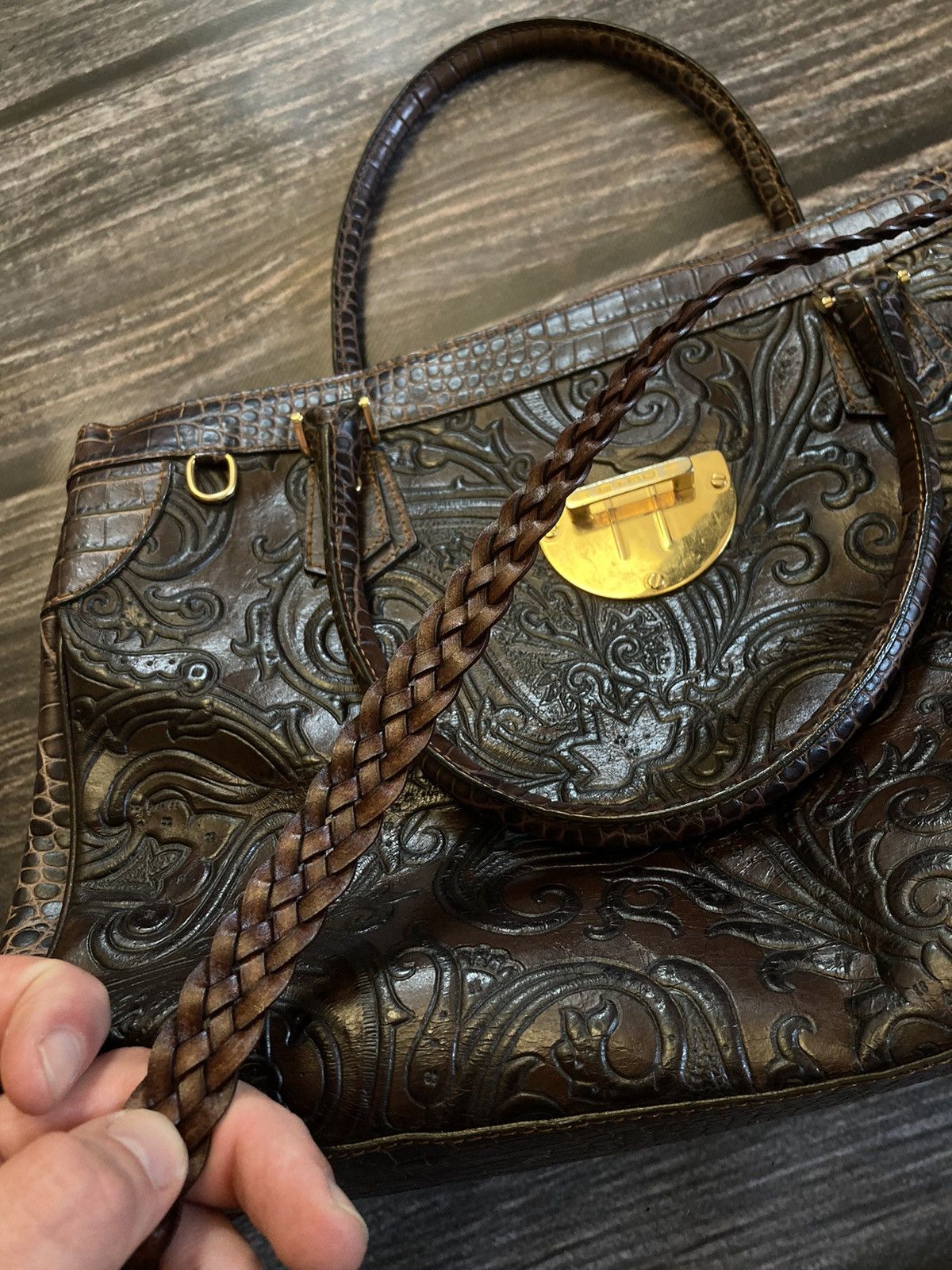 Etro Etro leather flowers vintage big logo bag Size ONE SIZE - 9 Thumbnail