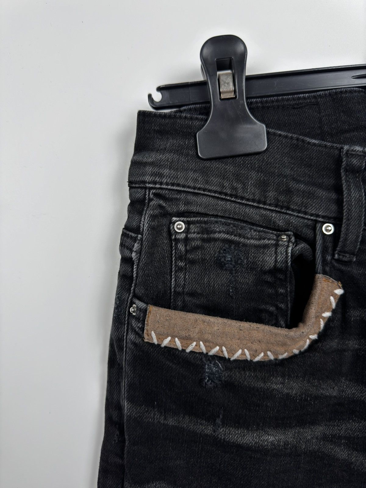 Amiri Amiri Grunge Patch Black Jeans Size US 33 - 4 Thumbnail
