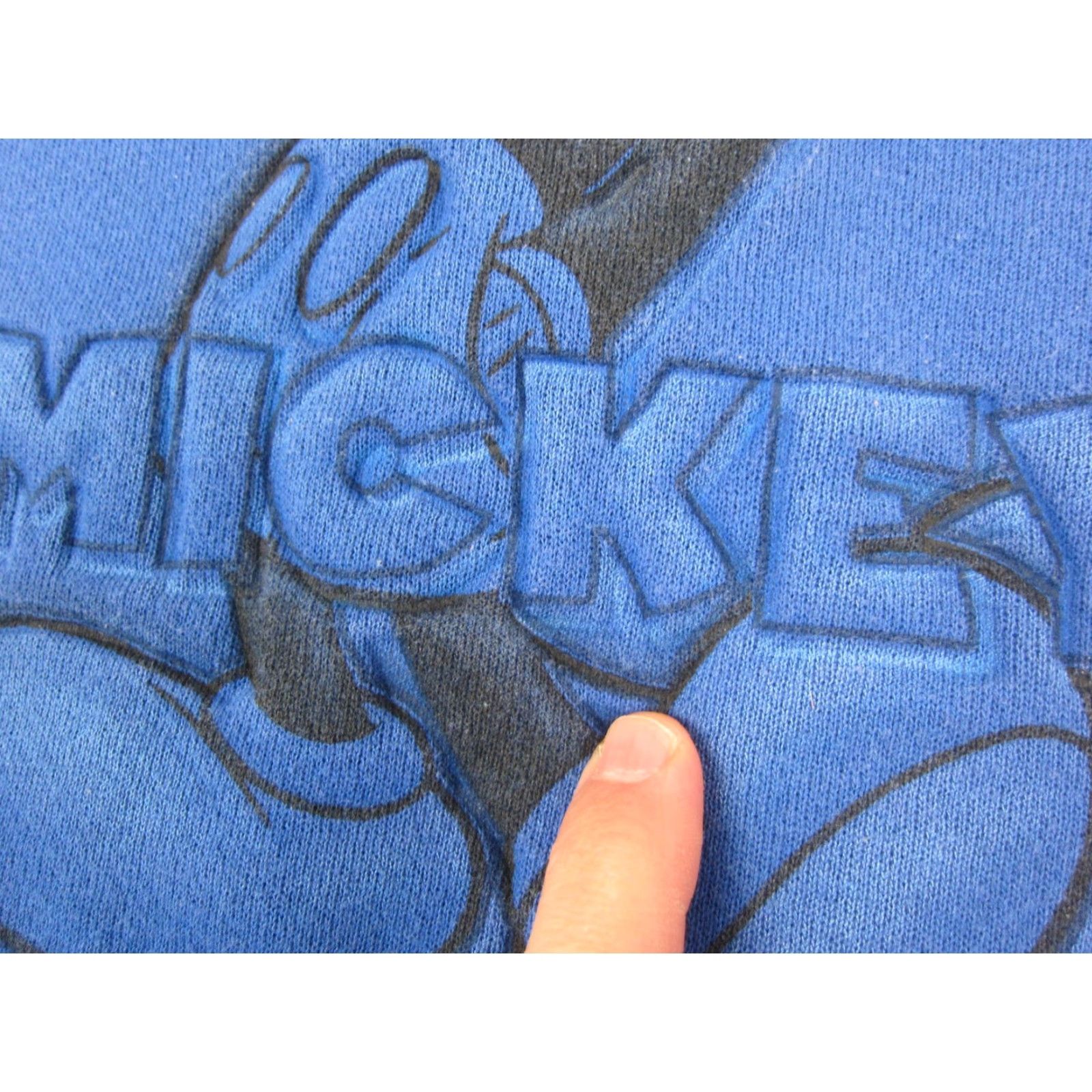 Disney VINTAGE Disney Mickey Mouse Sweatshirt Mens XL Blue 90s Cartoon 3D Logo Crew Neck Fleece Pullover Size US XL / EU 56 / 4 - 3 Thumbnail