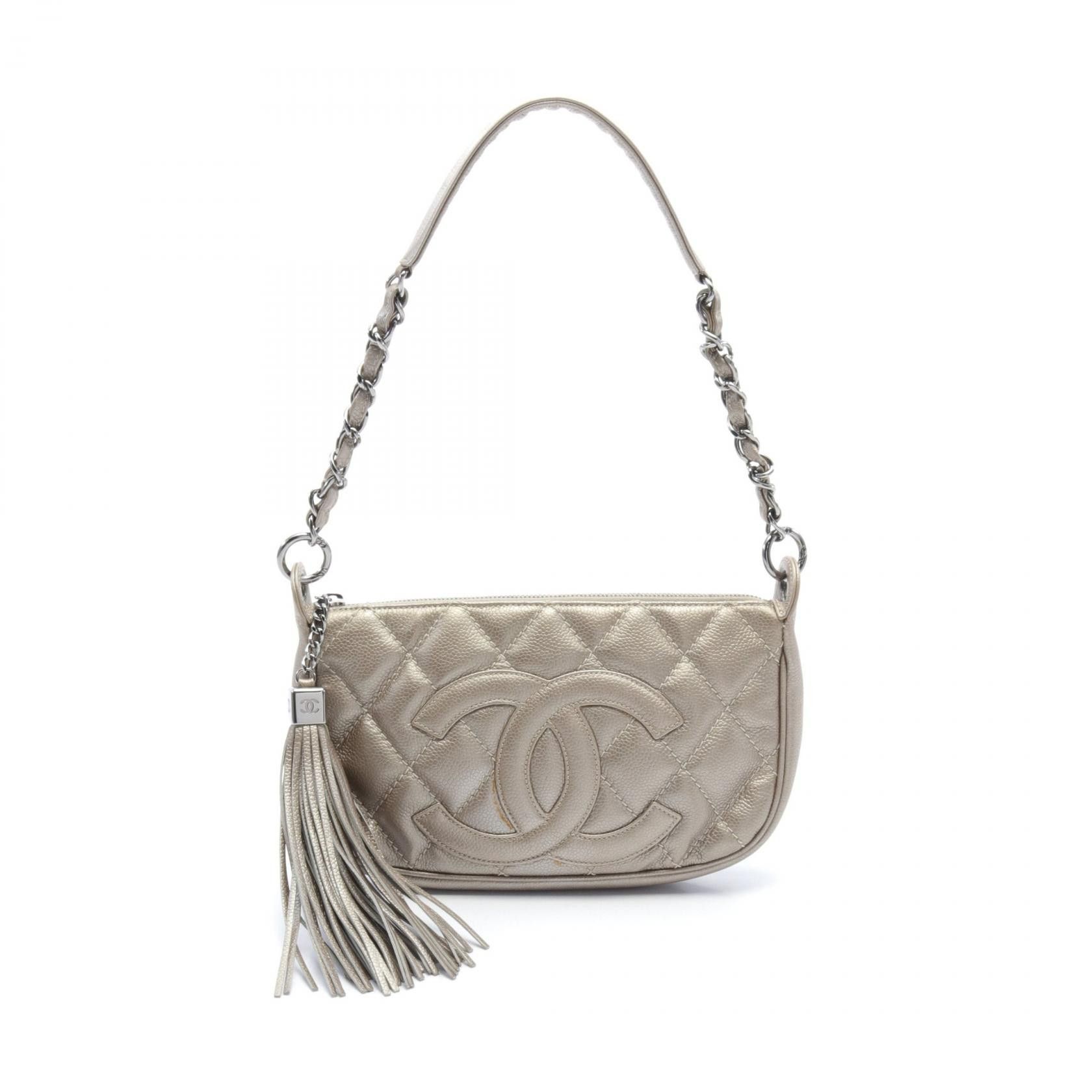 Chanel Chanel Quilted Caviar Tassel Shoulder Bag Leather Shoulder Bag in Very Good Condition Size ONE SIZE - 1 Thumbnail