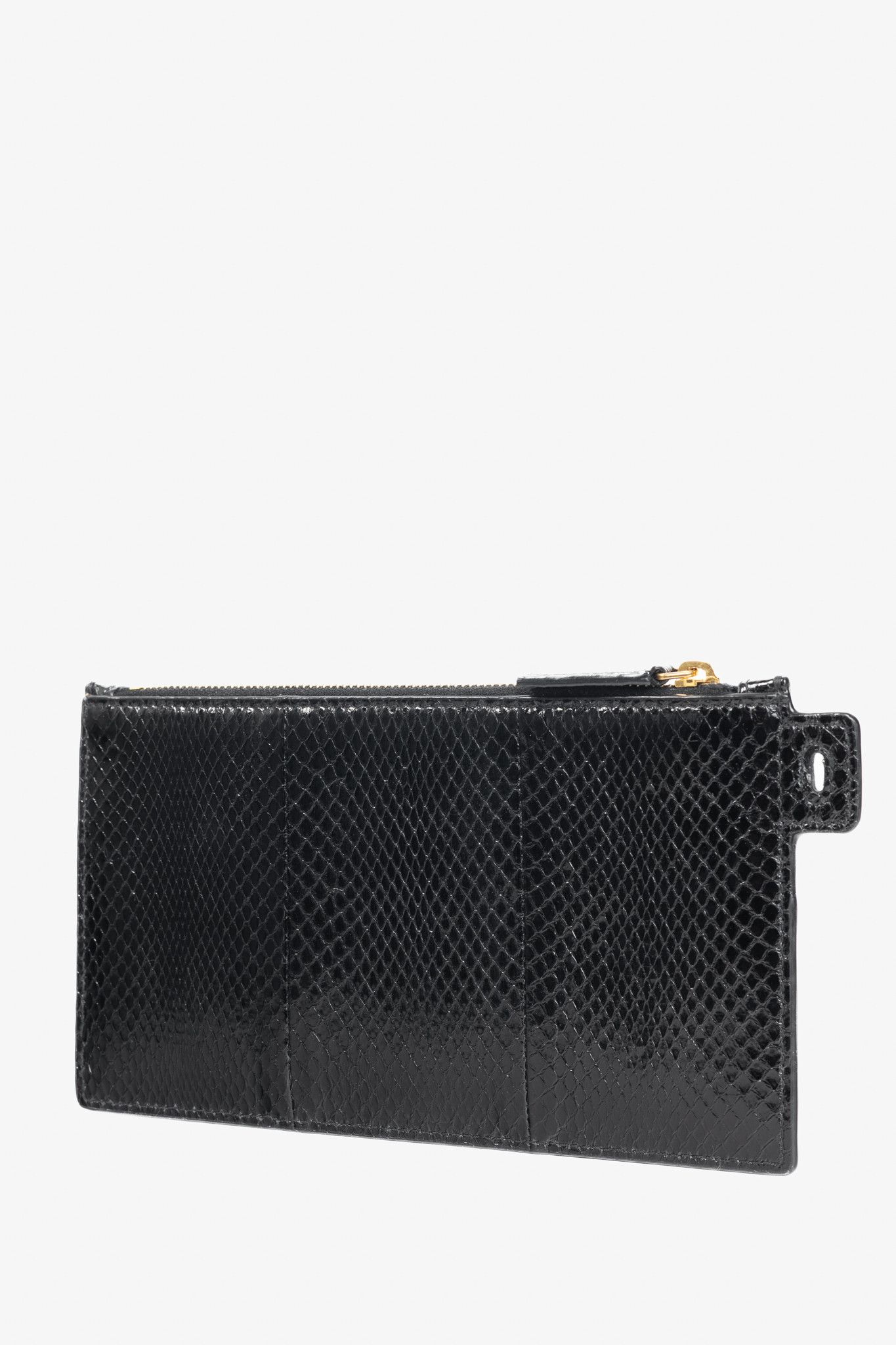 Saint Laurent Paris Saint Laurent Black Snakeskin Flat Wallet Size ONE SIZE - 3 Thumbnail