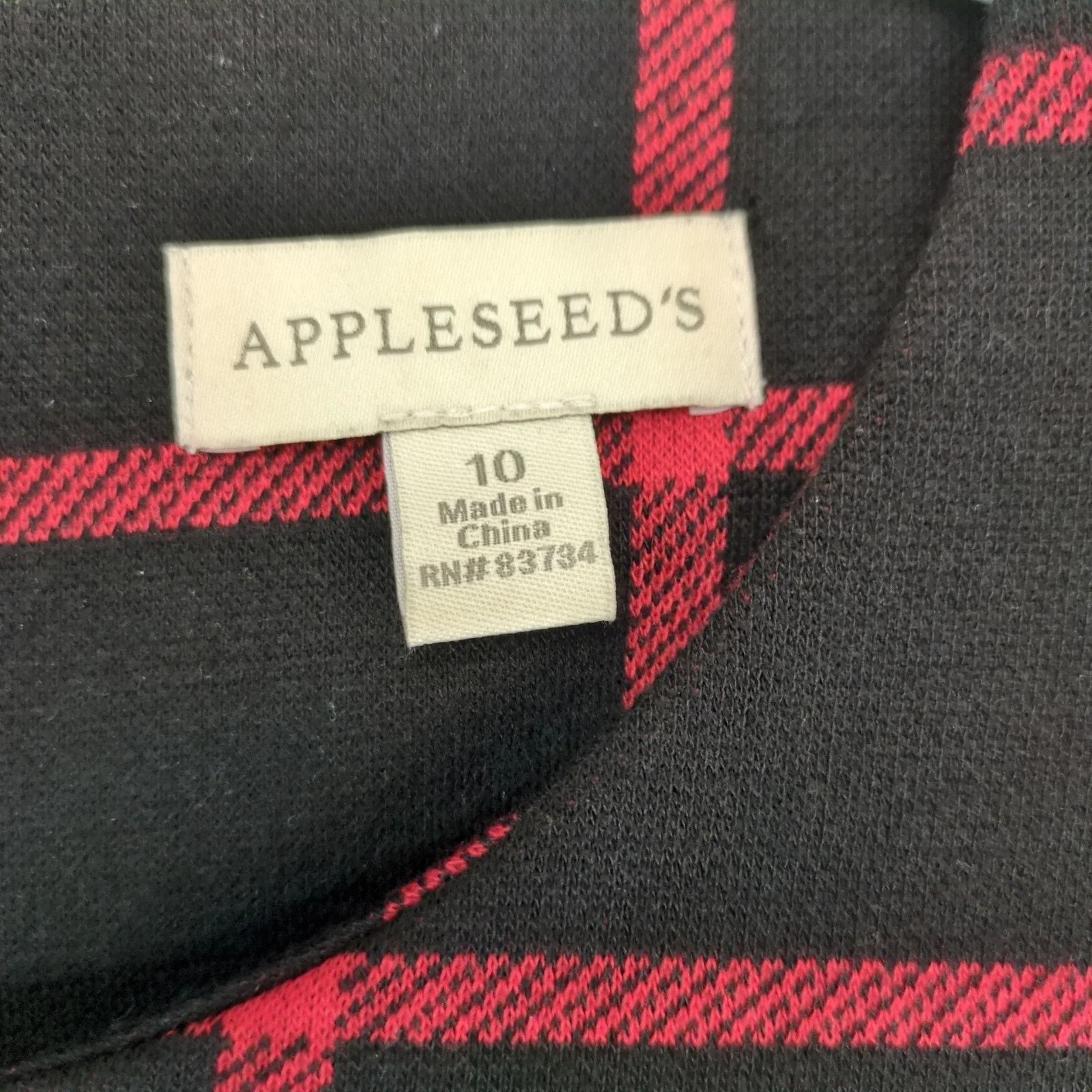 Other Appleseed's Red Black Plaid Knit Dress Sz 10 Ruffle Hem Size L / US 10 / IT 46 - 3 Thumbnail