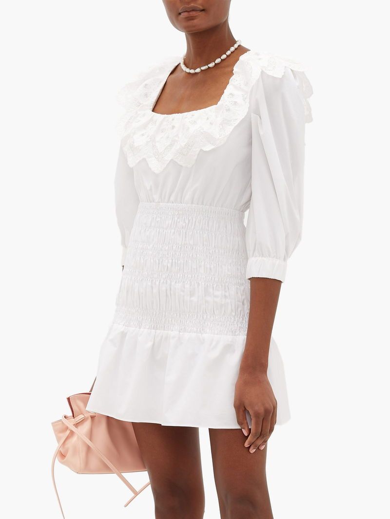 Self-Portrait embroidery white mini dress Size S / US 4 / IT 40 - 5 Thumbnail