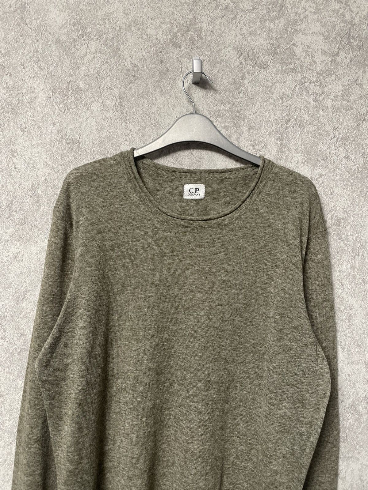 C.P. Company C.P. Company Linen Blend Long Sleeve Sweater Olive Green Size US L / EU 52-54 / 3 - 2 Thumbnail